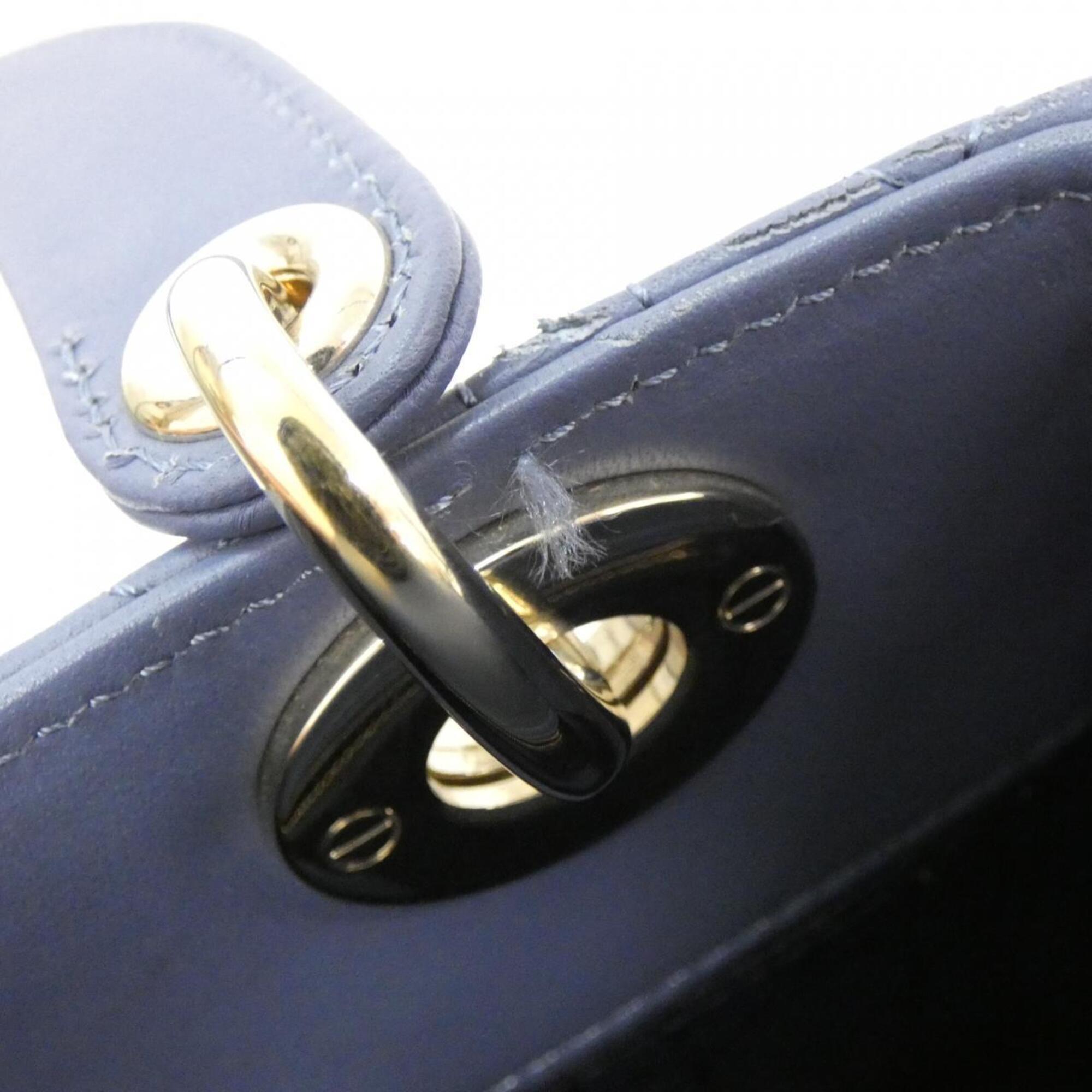 Christian Dior Lady Dior Blue Leather Handbag (Pre-Owned)