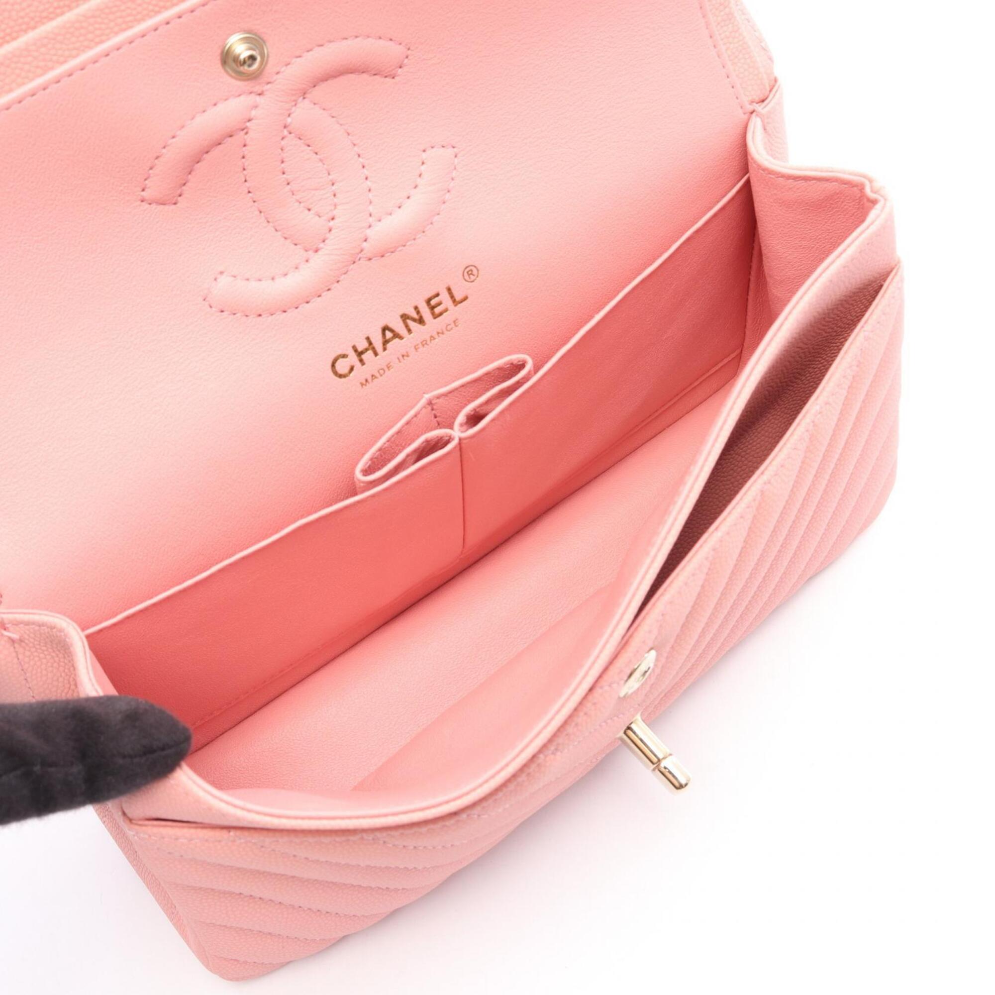 Chanel Pink Grained Calfskin Handbag Shoulder Bag (Pre-Owned)