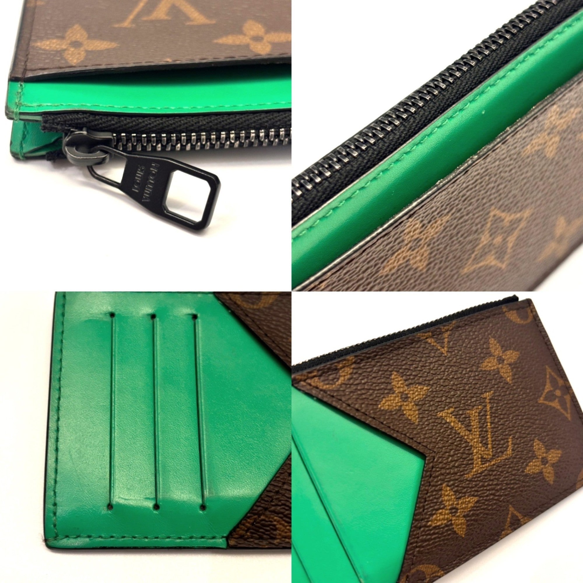 Louis Vuitton Monogram Macassar Green Monogram Macassar Coin Purse/Coin Case (Pre-Owned)