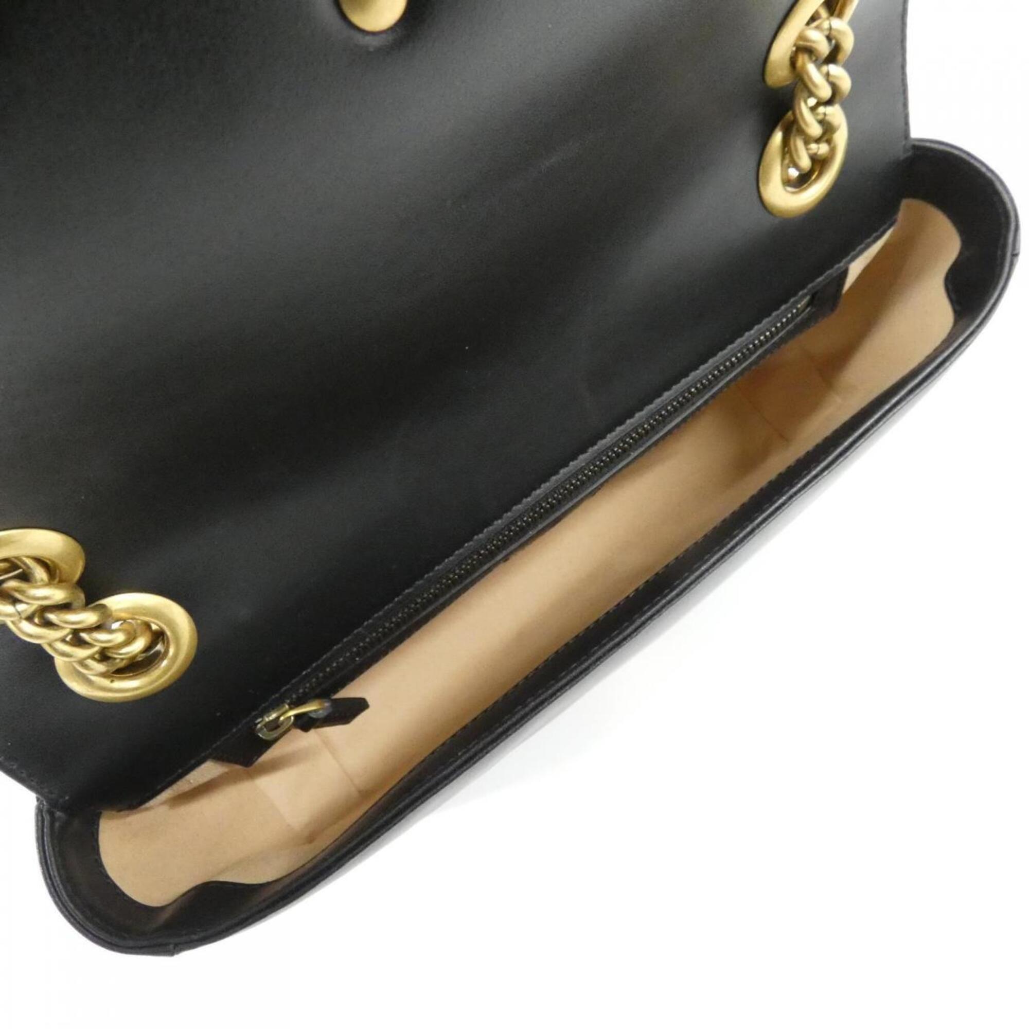 Gucci Gg Marmont Black Quilting Shoulder Bag (Pre-Owned)