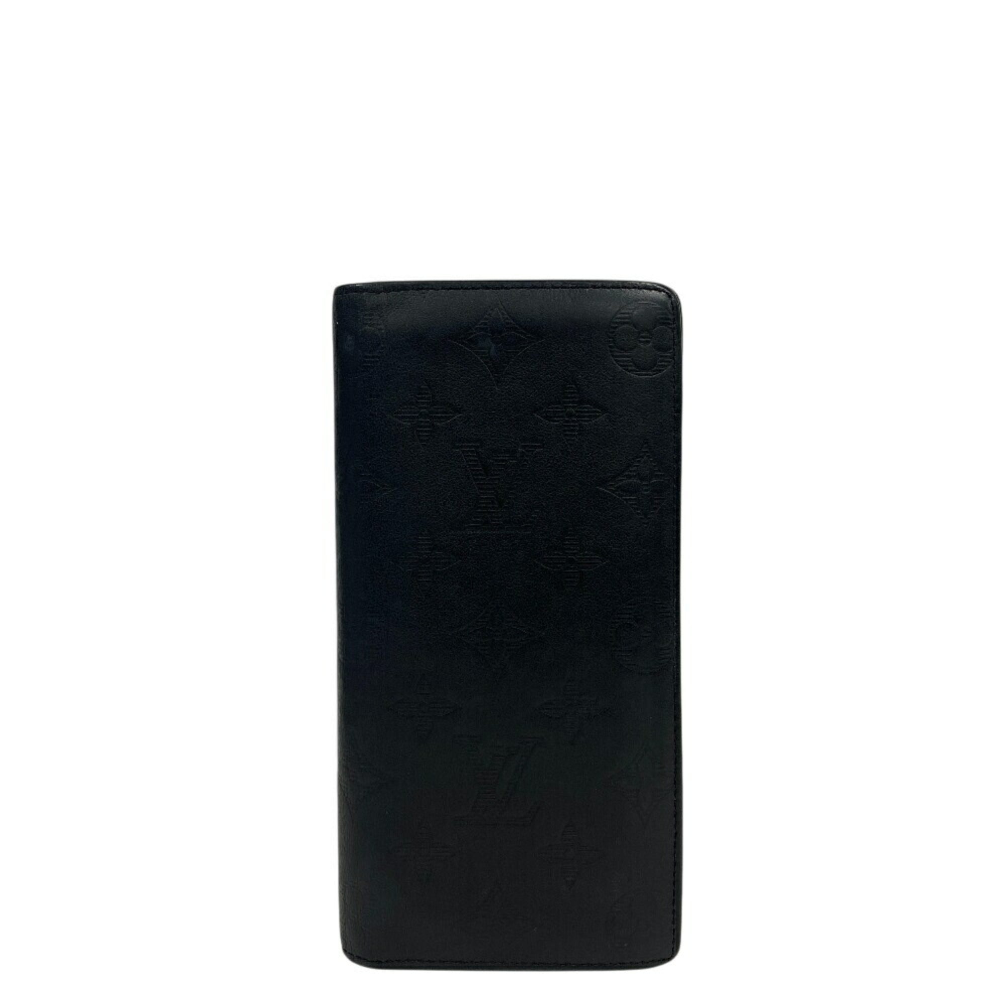 Louis Vuitton Black Monogram Shadow Long Wallet (Bi-Fold) (Pre-Owned)
