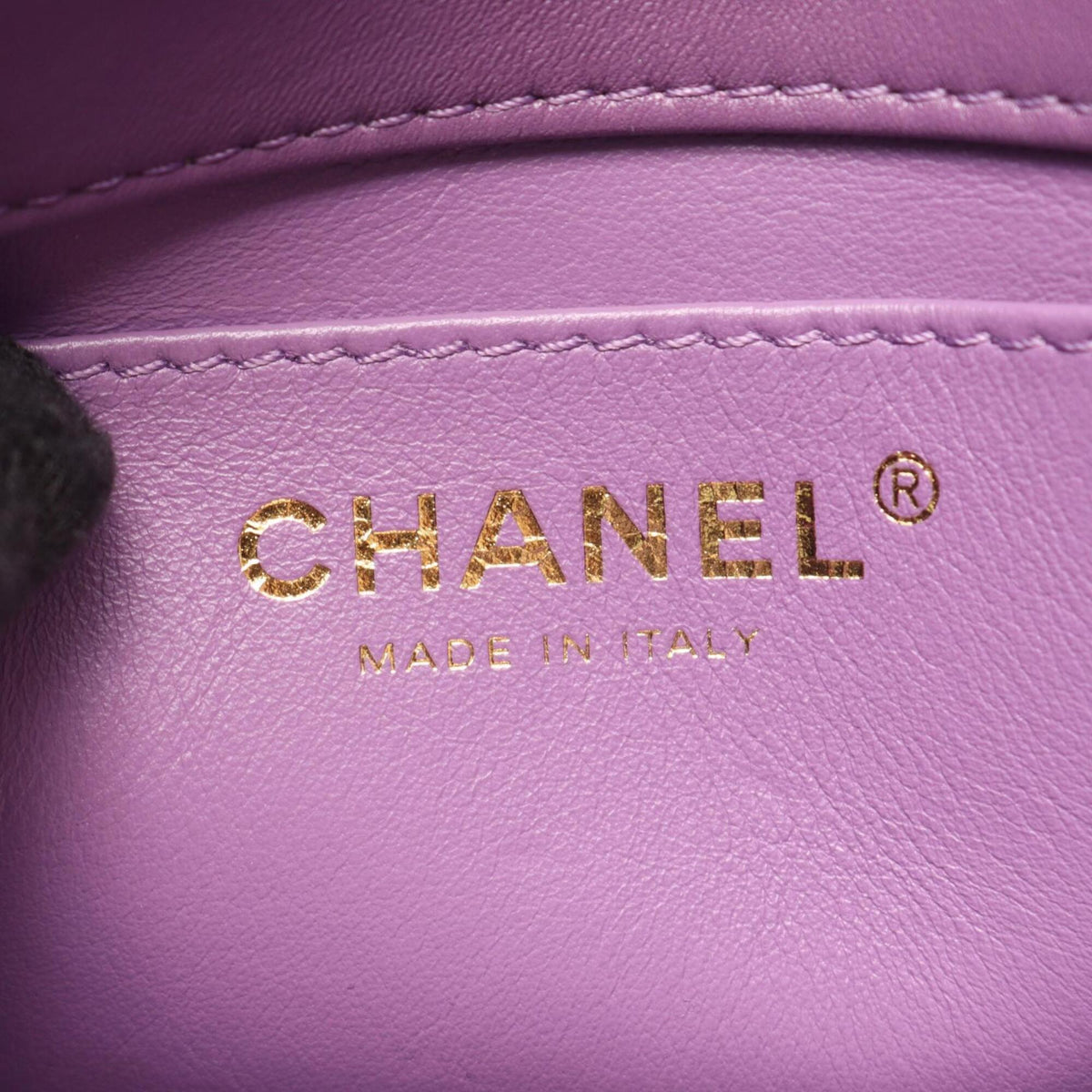 Chanel Purple Leather Handbag Shoulder Bag (Pre-Owned)