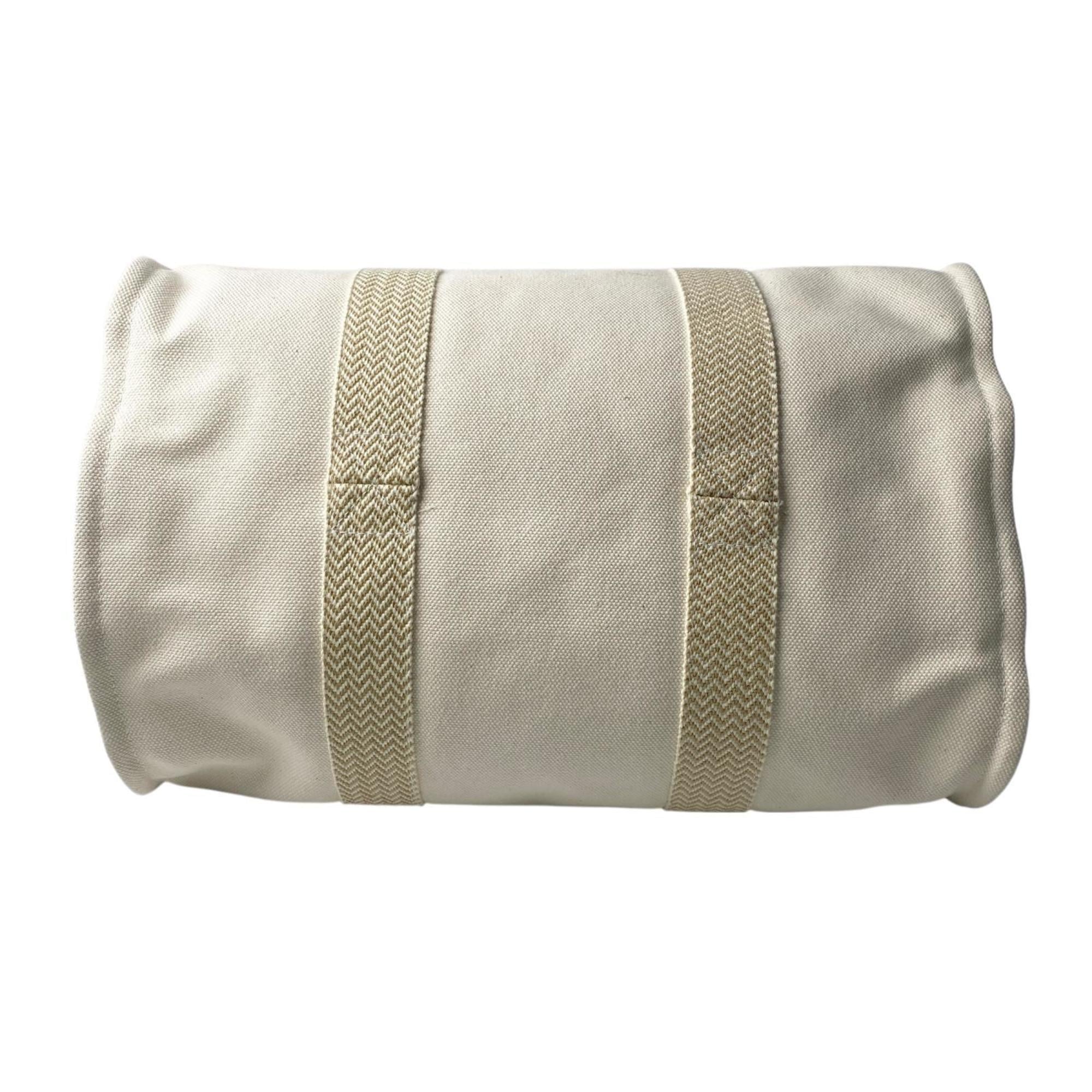 Hermes Ivory Canvas Pouch Tote Bag (Pre-Owned)