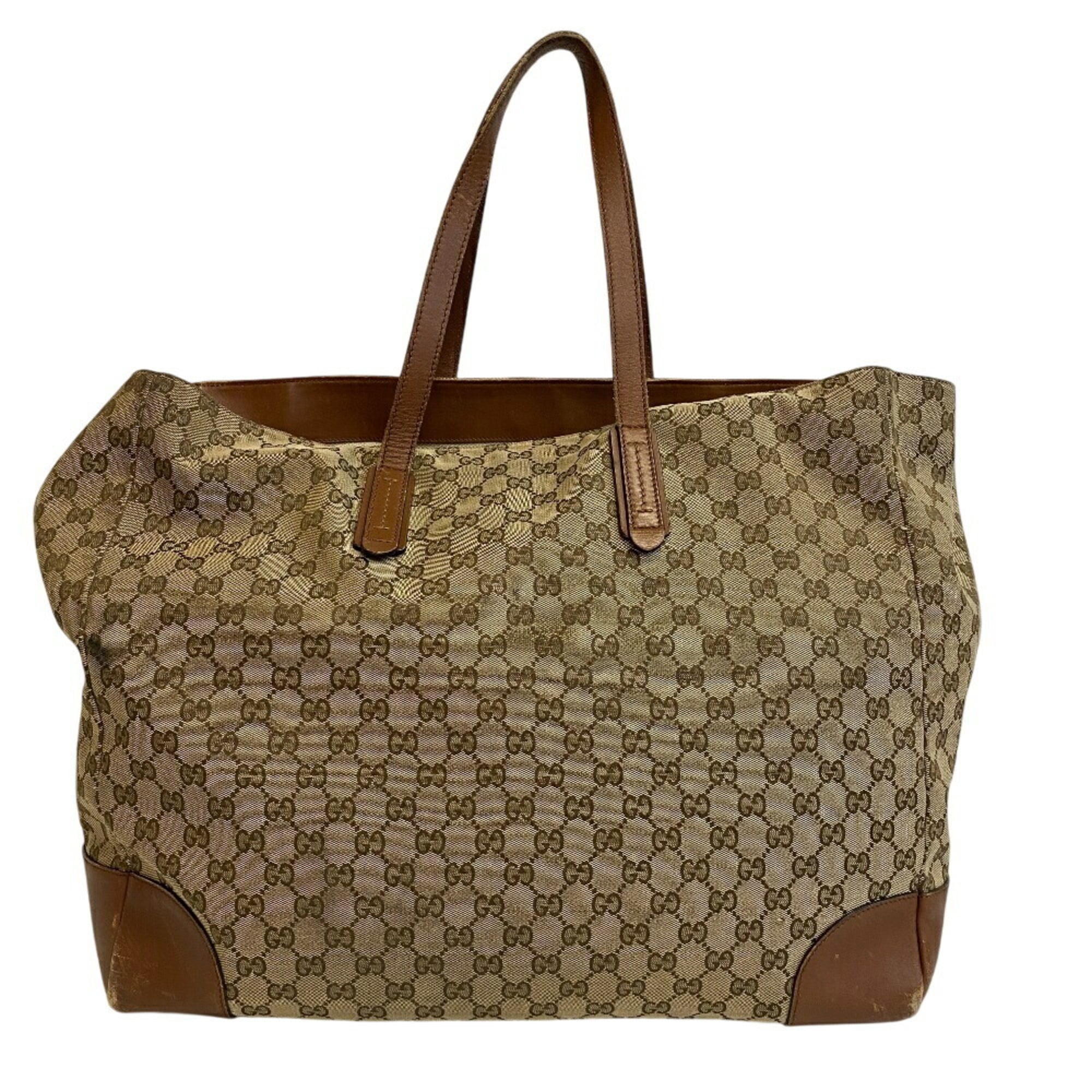 Gucci Brown Canvas Tote Bag (Pre-Owned)