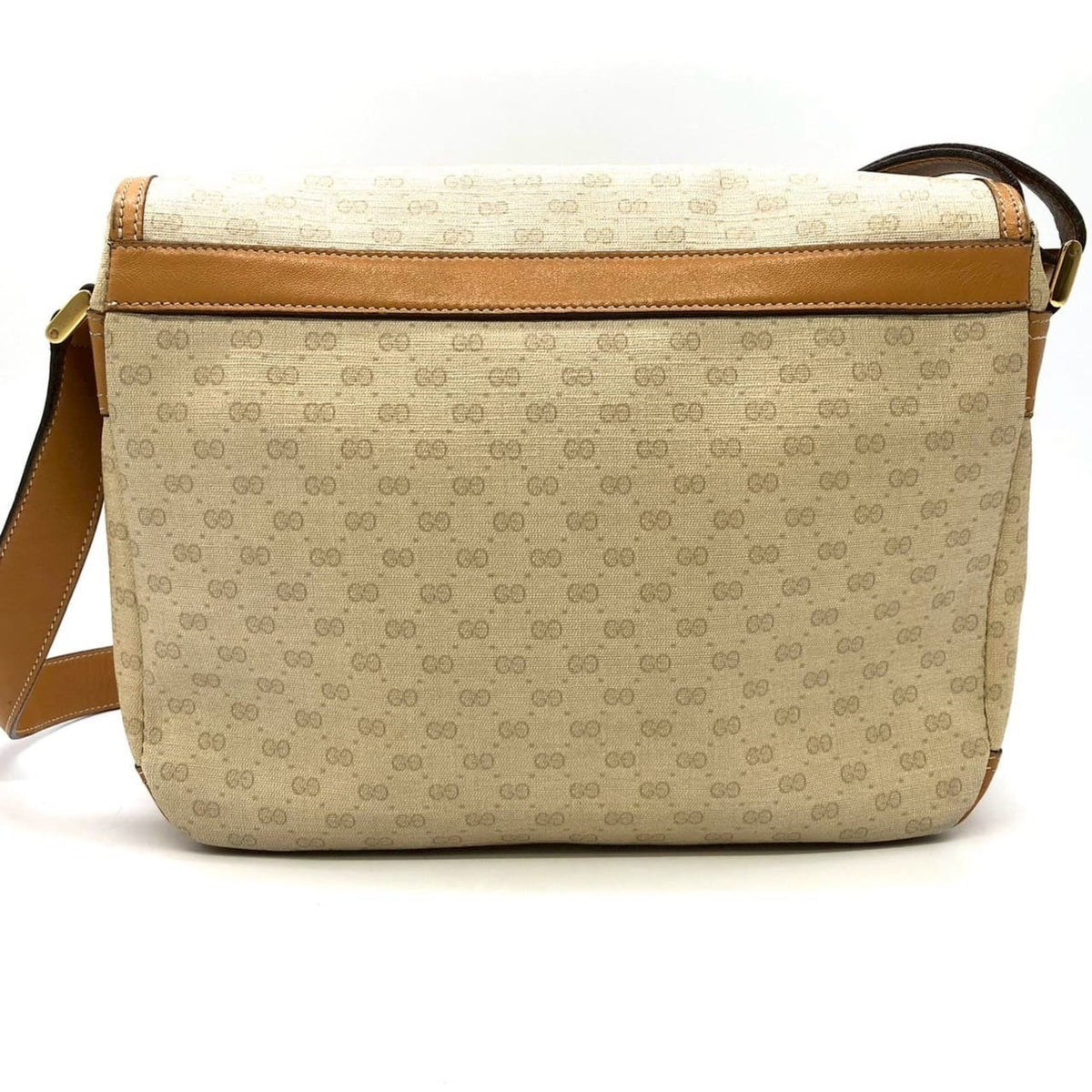 Gucci Off-White Micro Gg Leather Shoulder Bag (Pre-Owned)