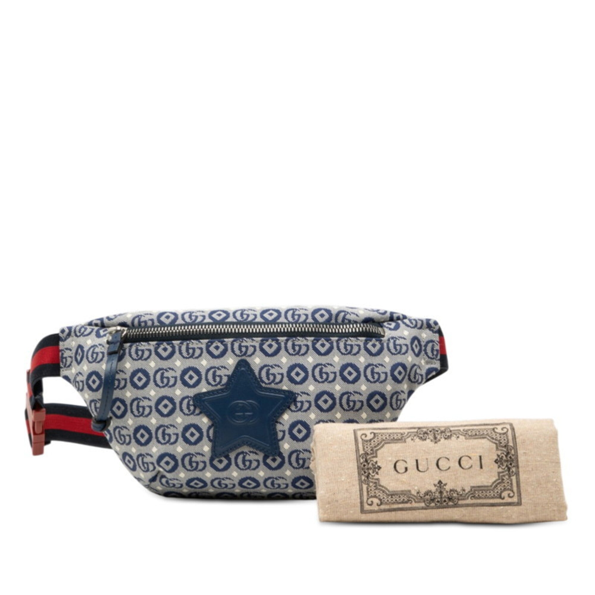 Gucci Multi-Color Navy Canvas Sling Bag (Pre-Owned)