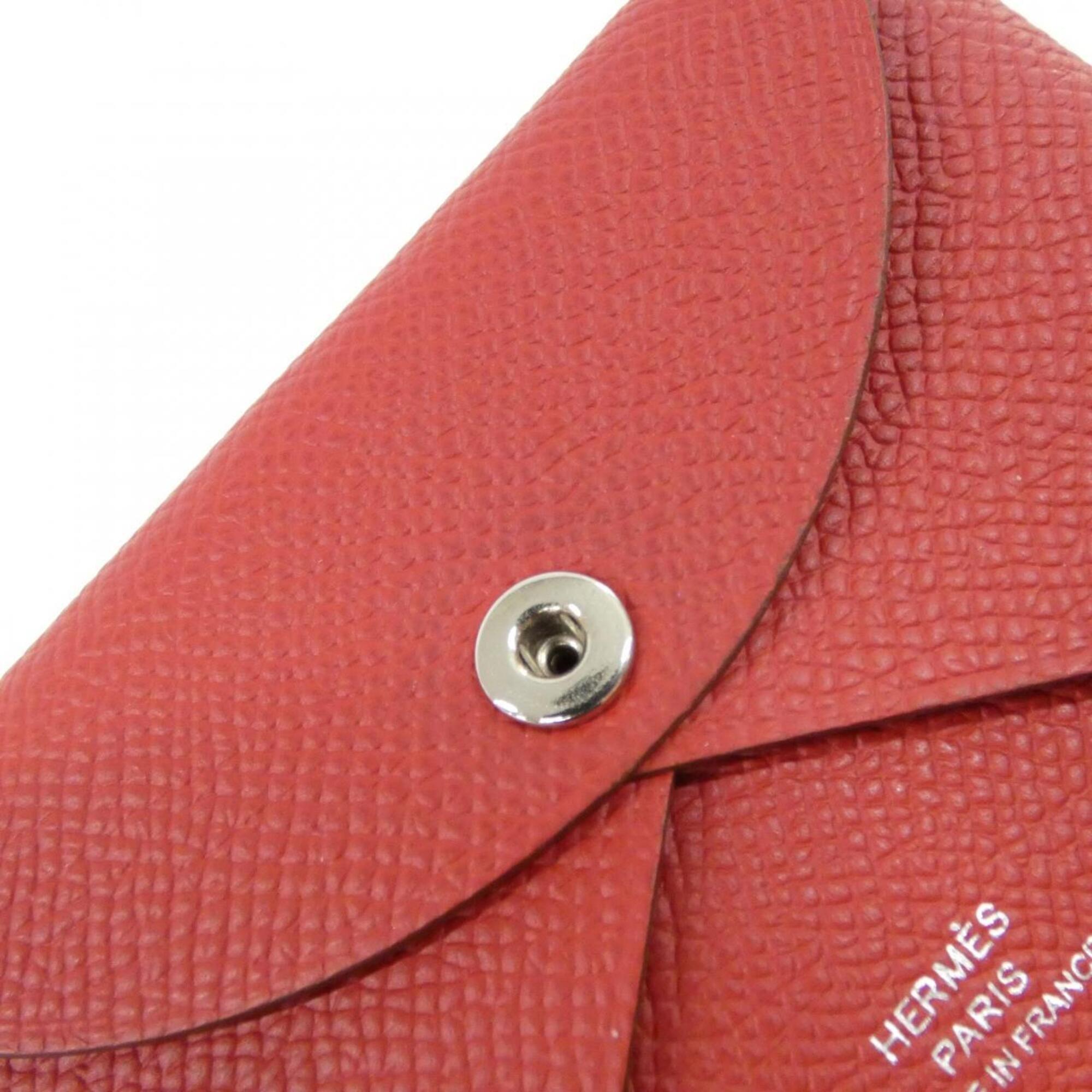 Hermes Rouge Garance Epsom Leather Coin Purse/Coin Case (Pre-Owned)
