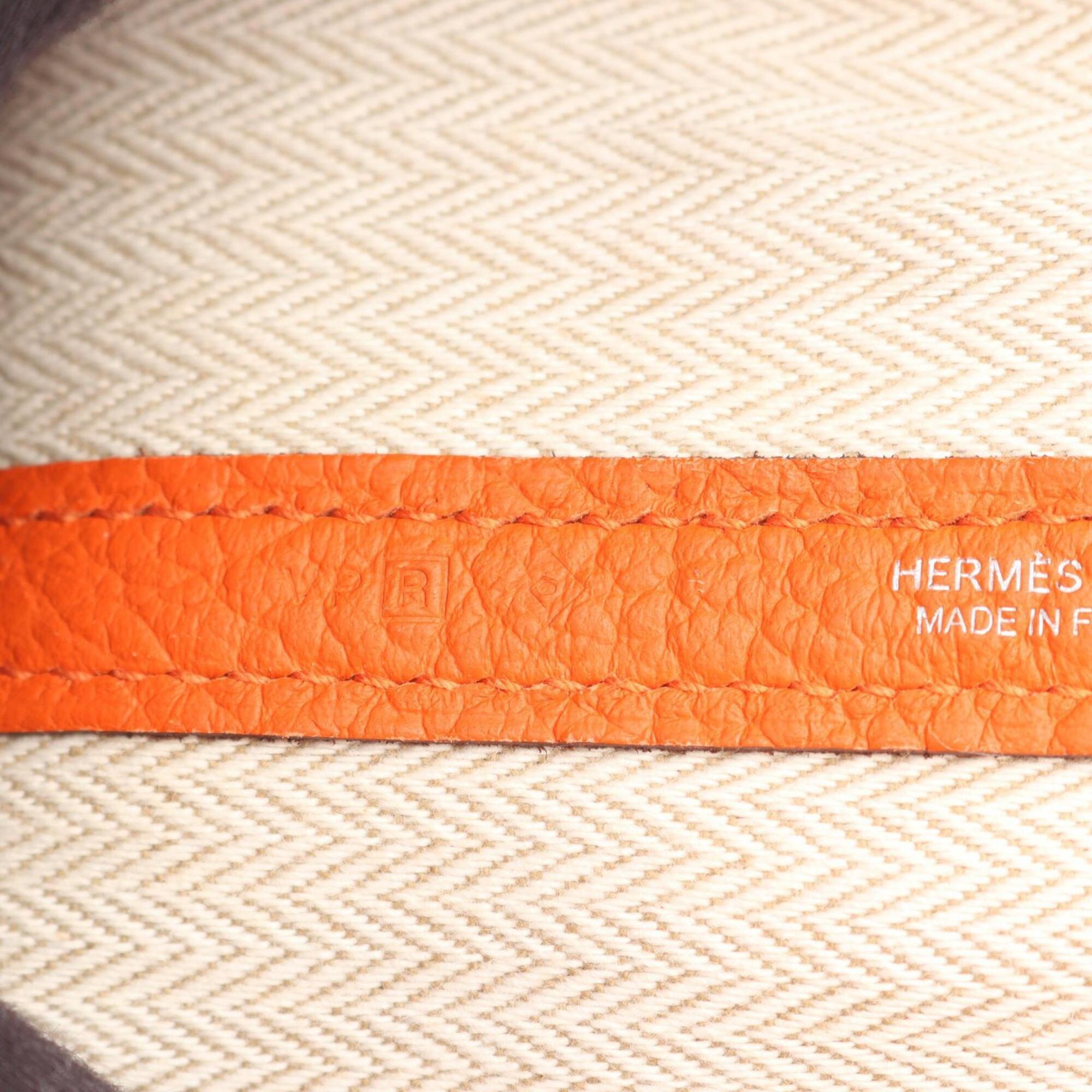 Hermes Orange Country Leather Handbag Tote Bag (Pre-Owned)