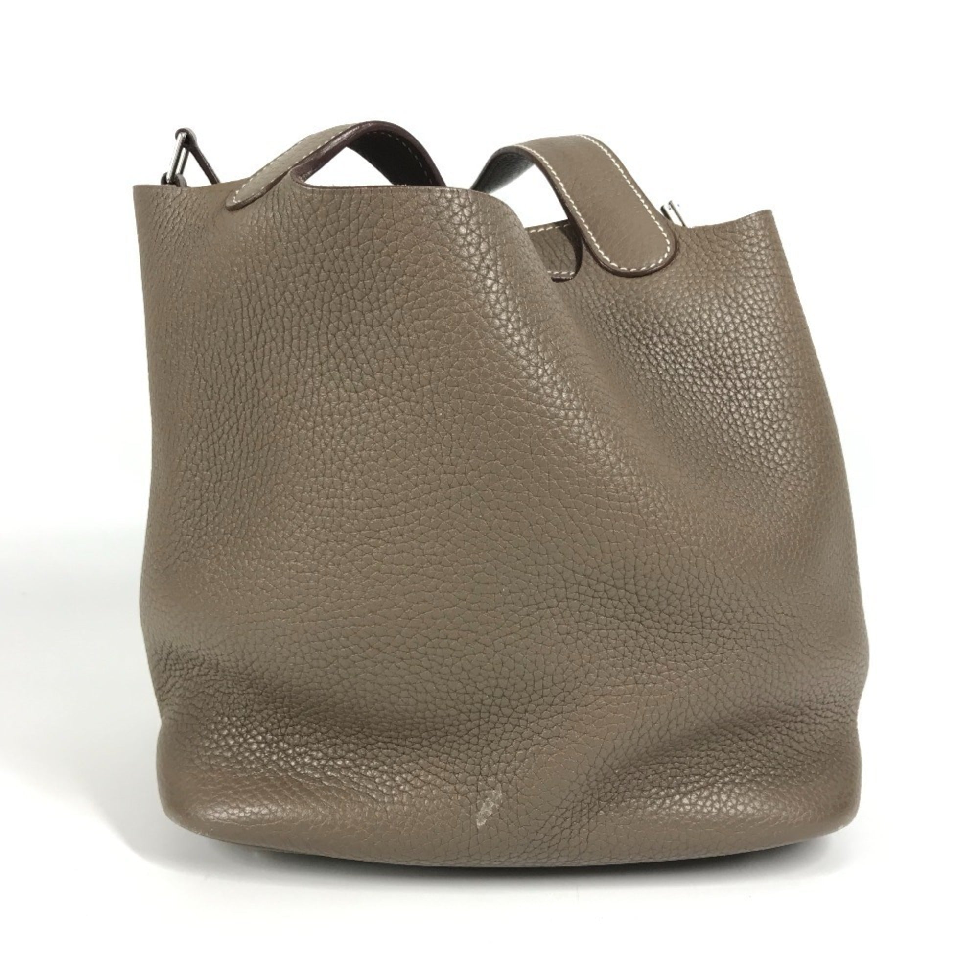 Hermes Picotin Etoupe Gray Gray Taurillon Clemence Leather Handbag (Pre-Owned)