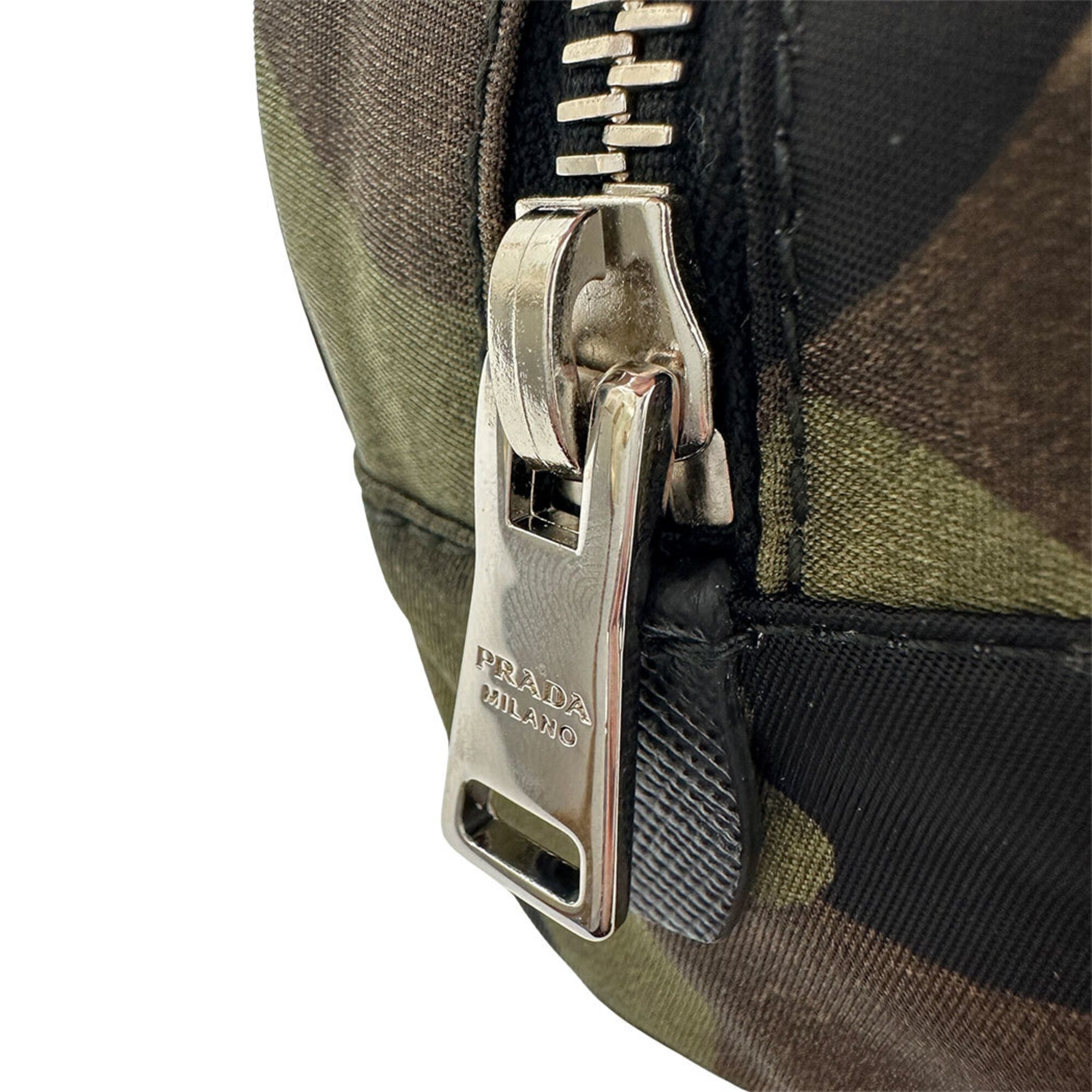 Prada Camouflage Khaki Nylon Handbag Pouch (Pre-Owned)