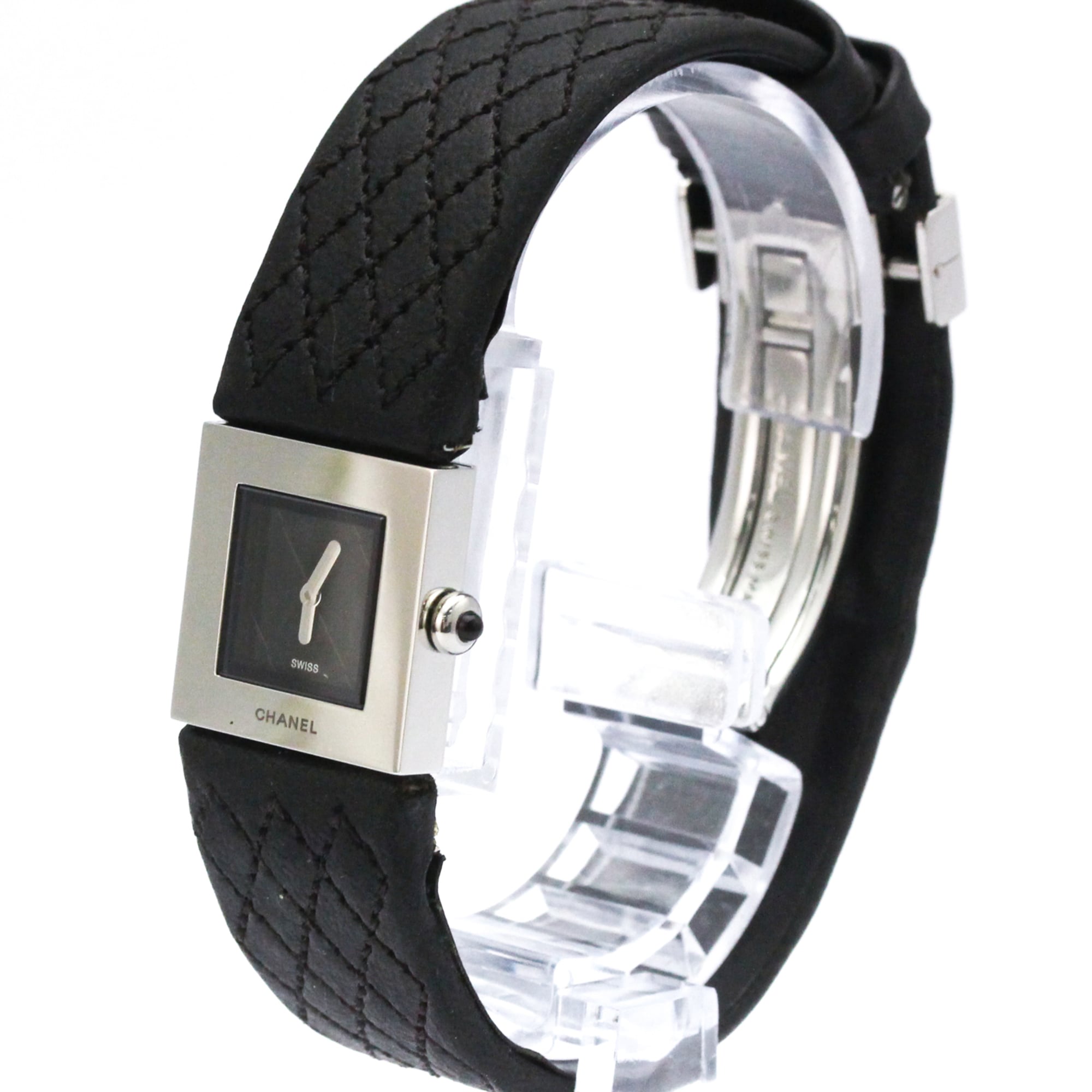 Chanel Matelasse Quartz Watch Stainless Steel And Quilted Leather Watch (Pre-Owned)