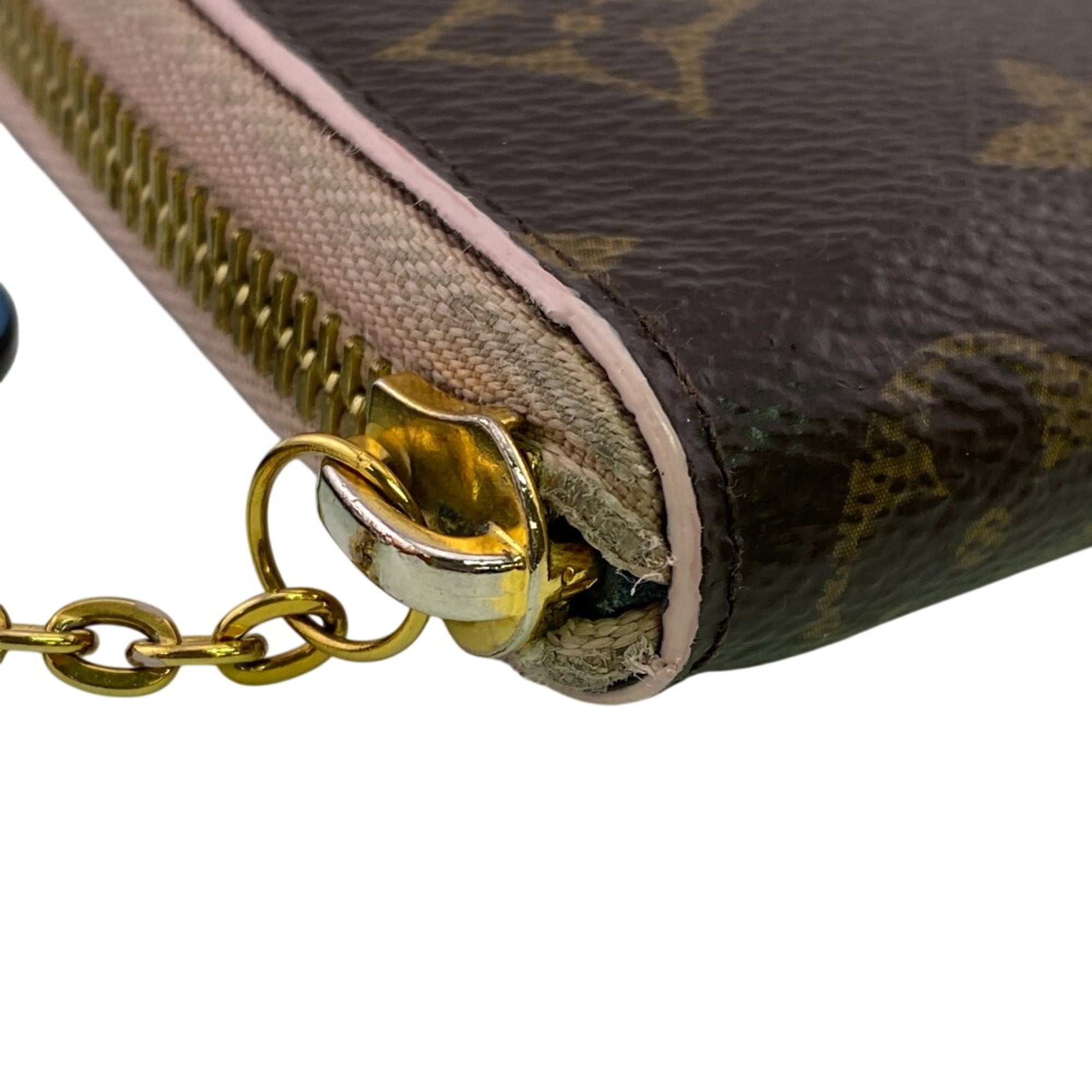 Louis Vuitton Monogram Blue Pink Leather Long Wallet (Bi-Fold) (Pre-Owned)