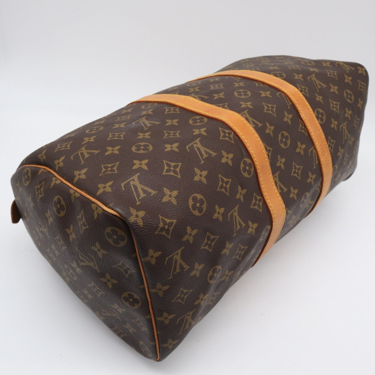 Louis Vuitton Monogram Brown Coated Canvas Leather Boston Bag (Pre-Owned)