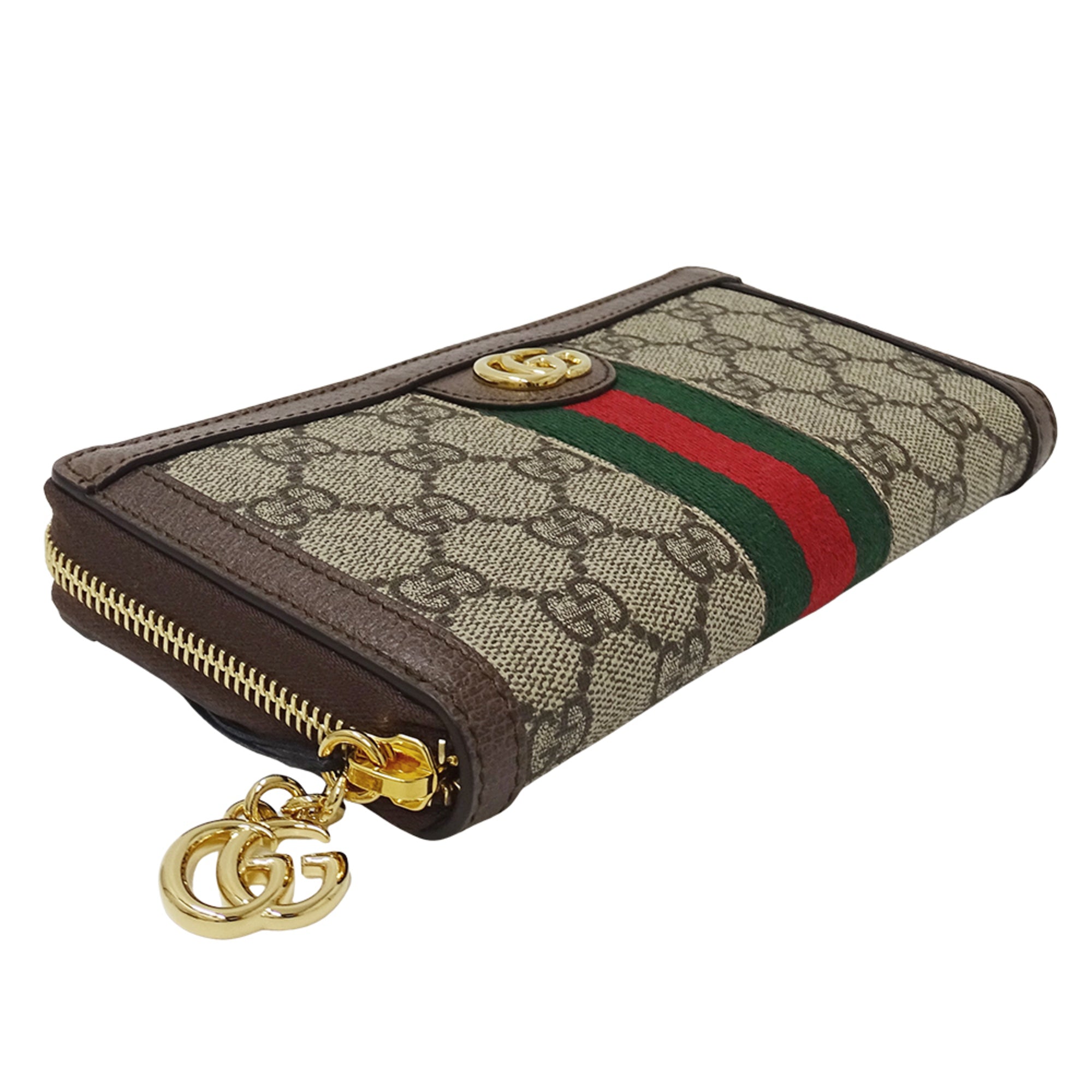 Gucci Beige Brown Gg Supreme Canvas Long Wallet (Bi-Fold) (Pre-Owned)