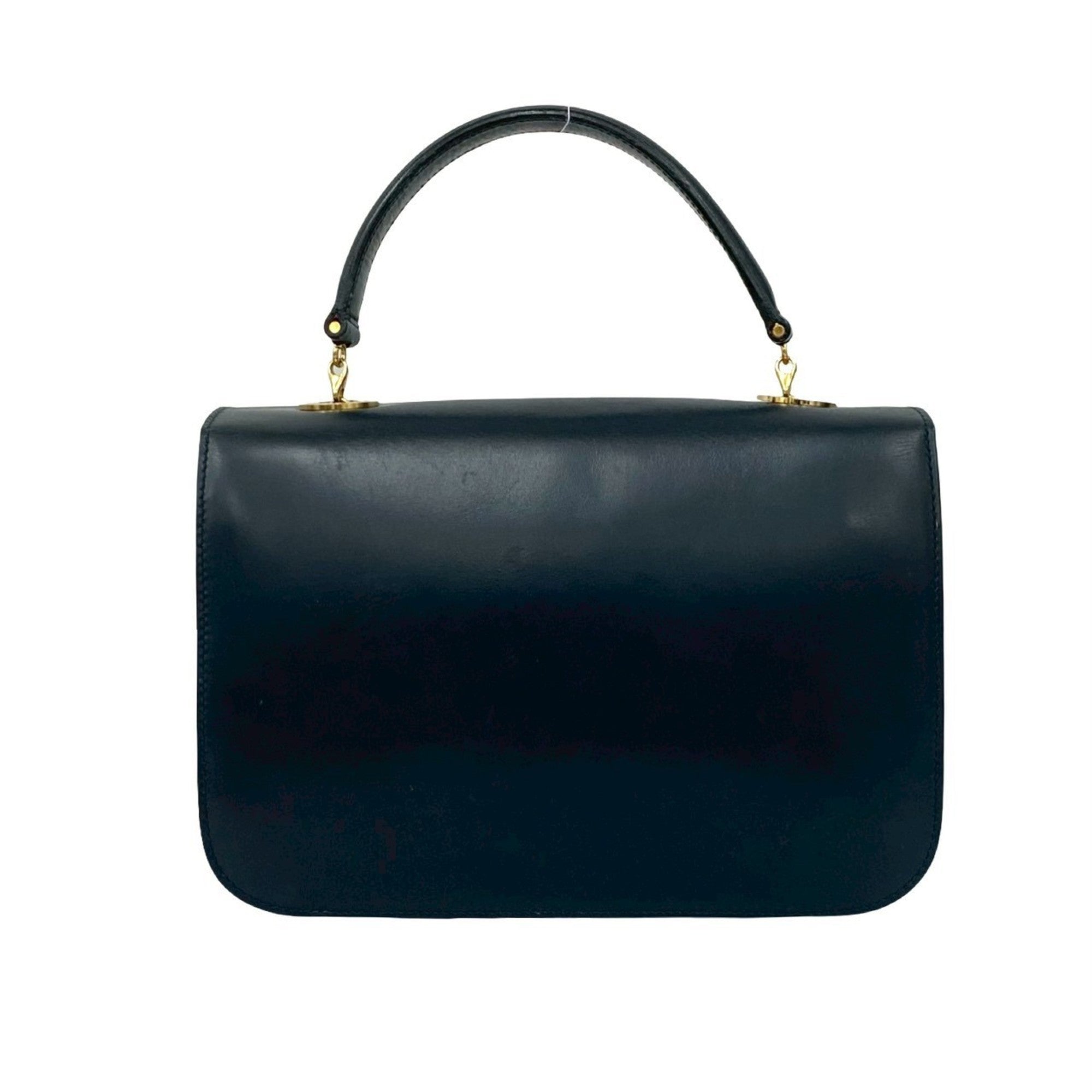 Celine Navy Leather Handbag Tote Bag (Pre-Owned)
