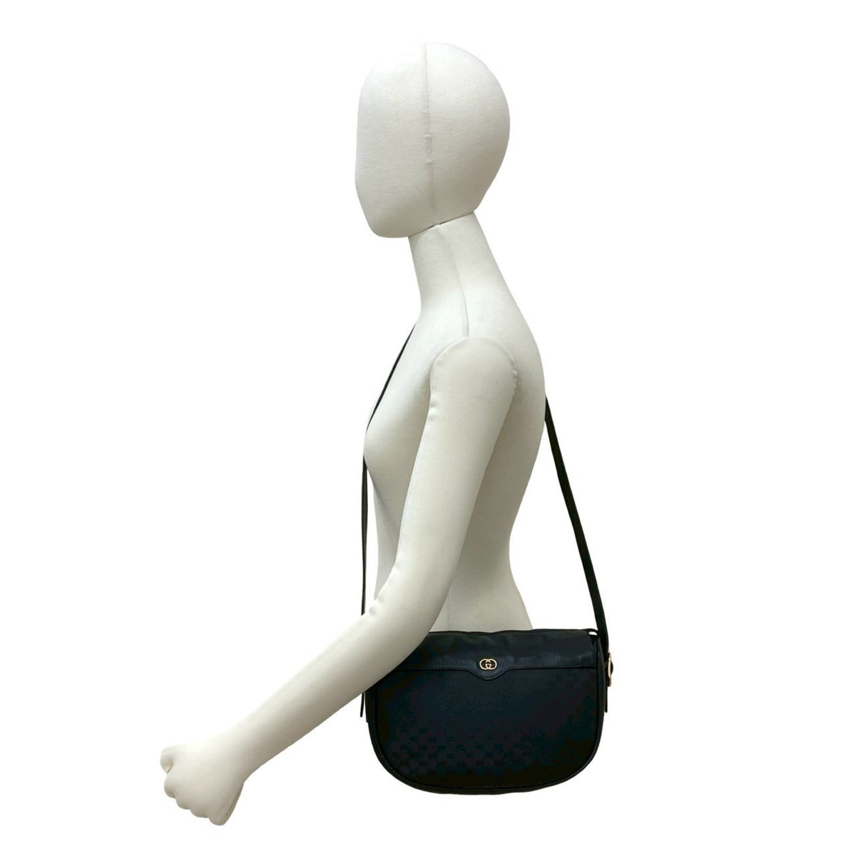 Gucci Black Leather Pvc Pochette Shoulder Bag (Pre-Owned)