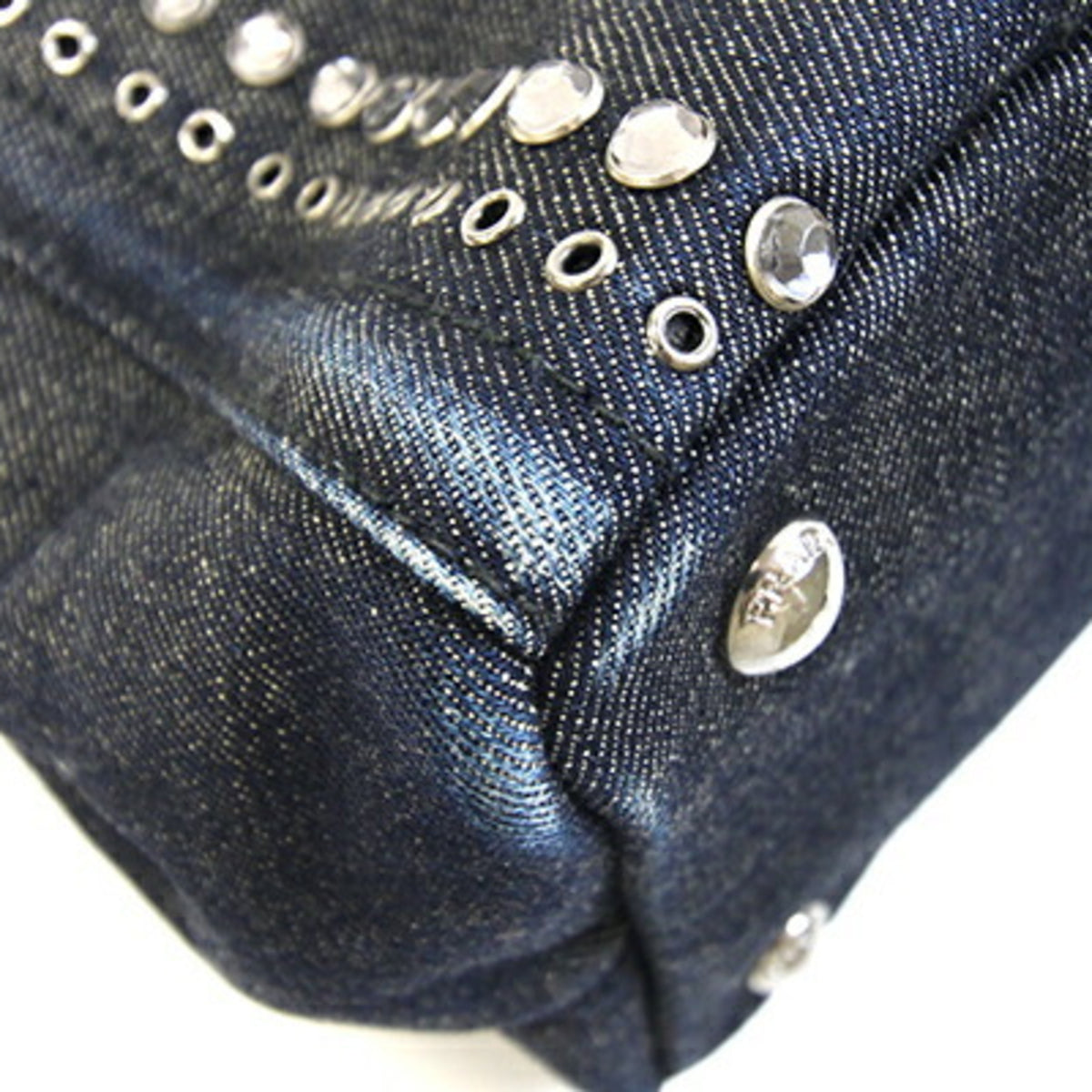 Prada Navy Denim Handbag Shoulder Bag (Pre-Owned)