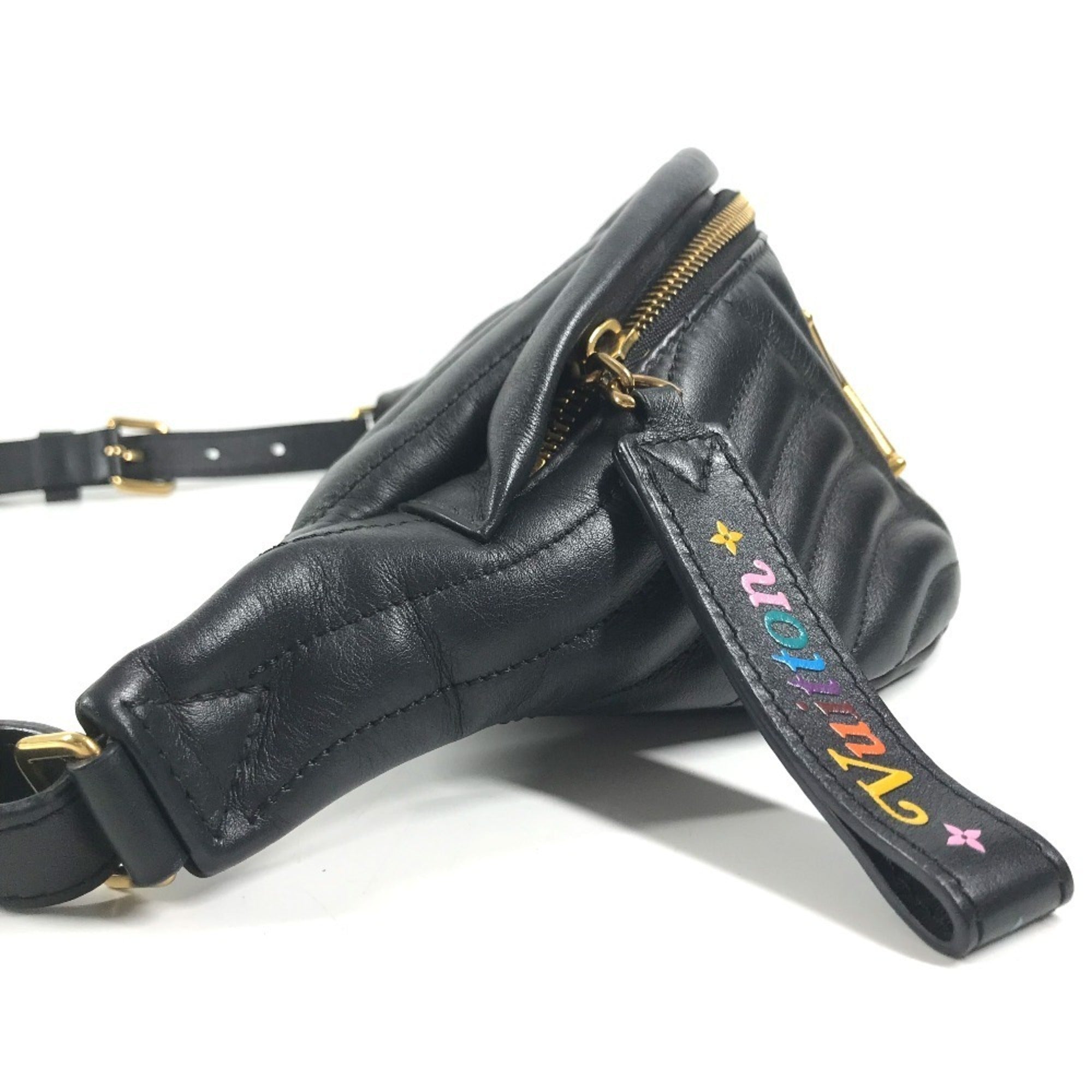 Louis Vuitton Black Leather Fanny Pack Sling Bag (Pre-Owned)