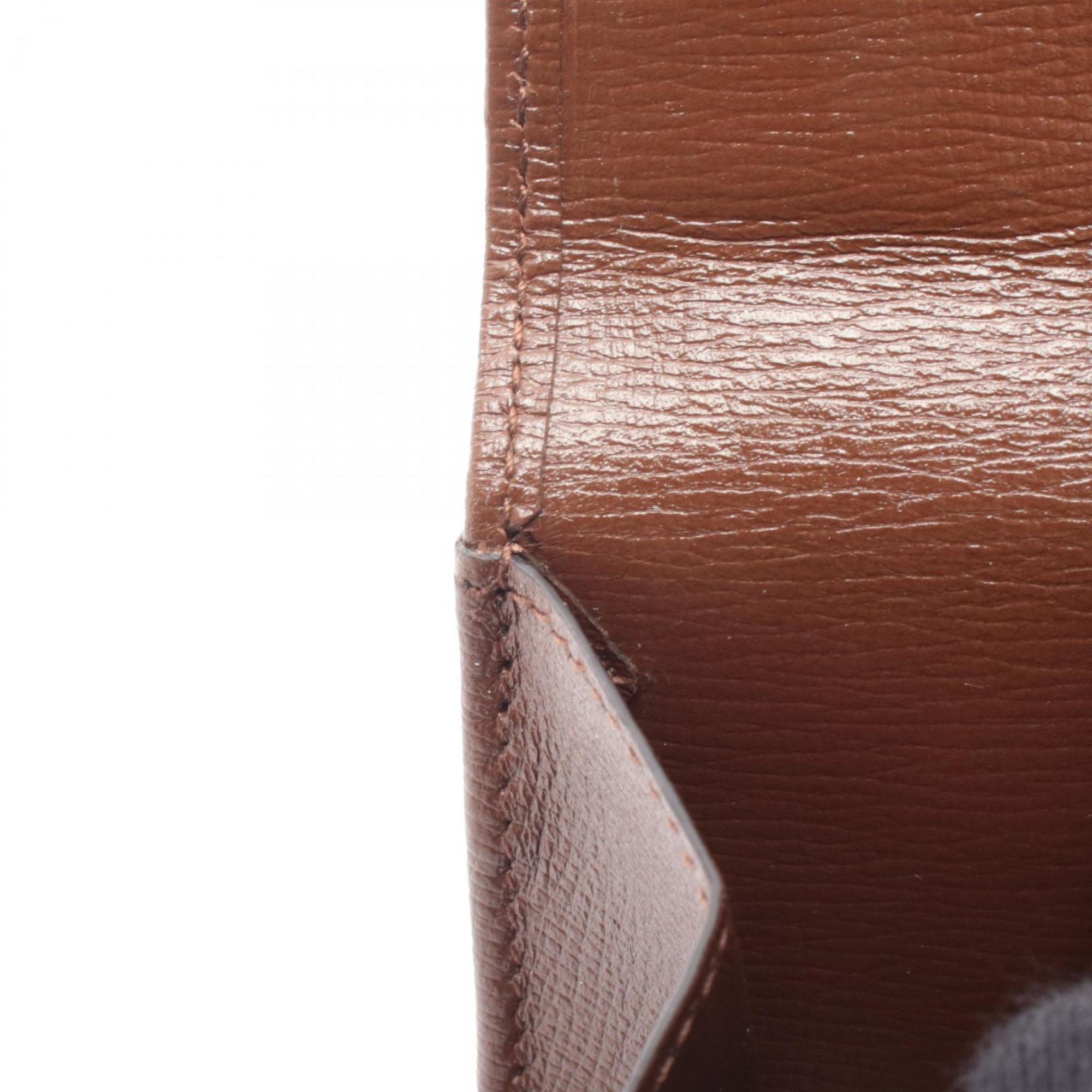 Gucci Beige Brown Canvas Leather Wallet (Tri-Fold) (Pre-Owned)