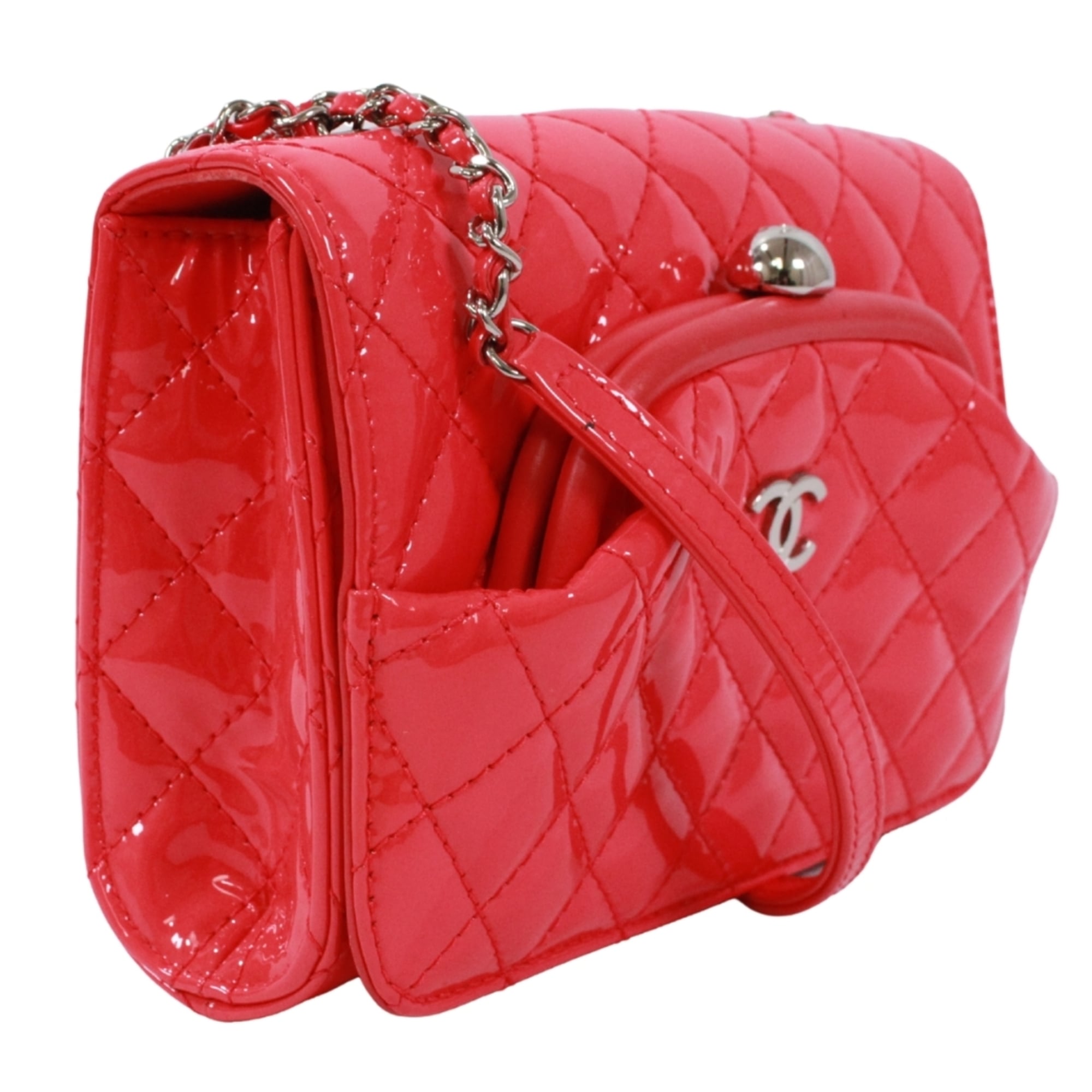 Chanel Pink Patent Leather Shoulder Bag (Pre-Owned)