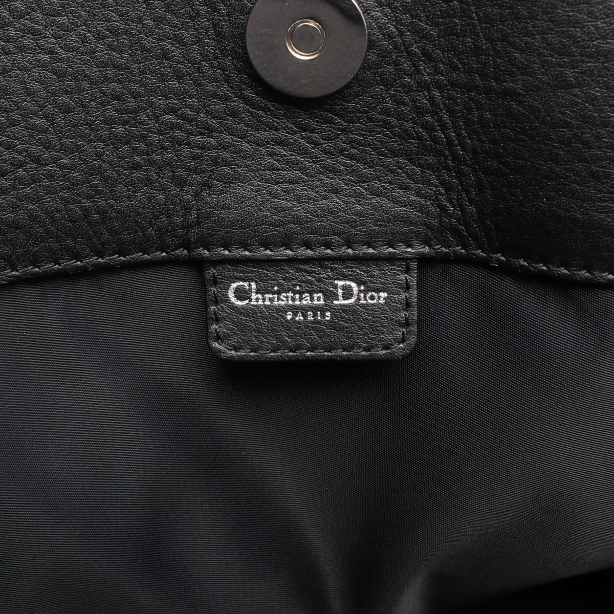 Christian Dior Black Canvas Leather Handbag Tote Bag (Pre-Owned)