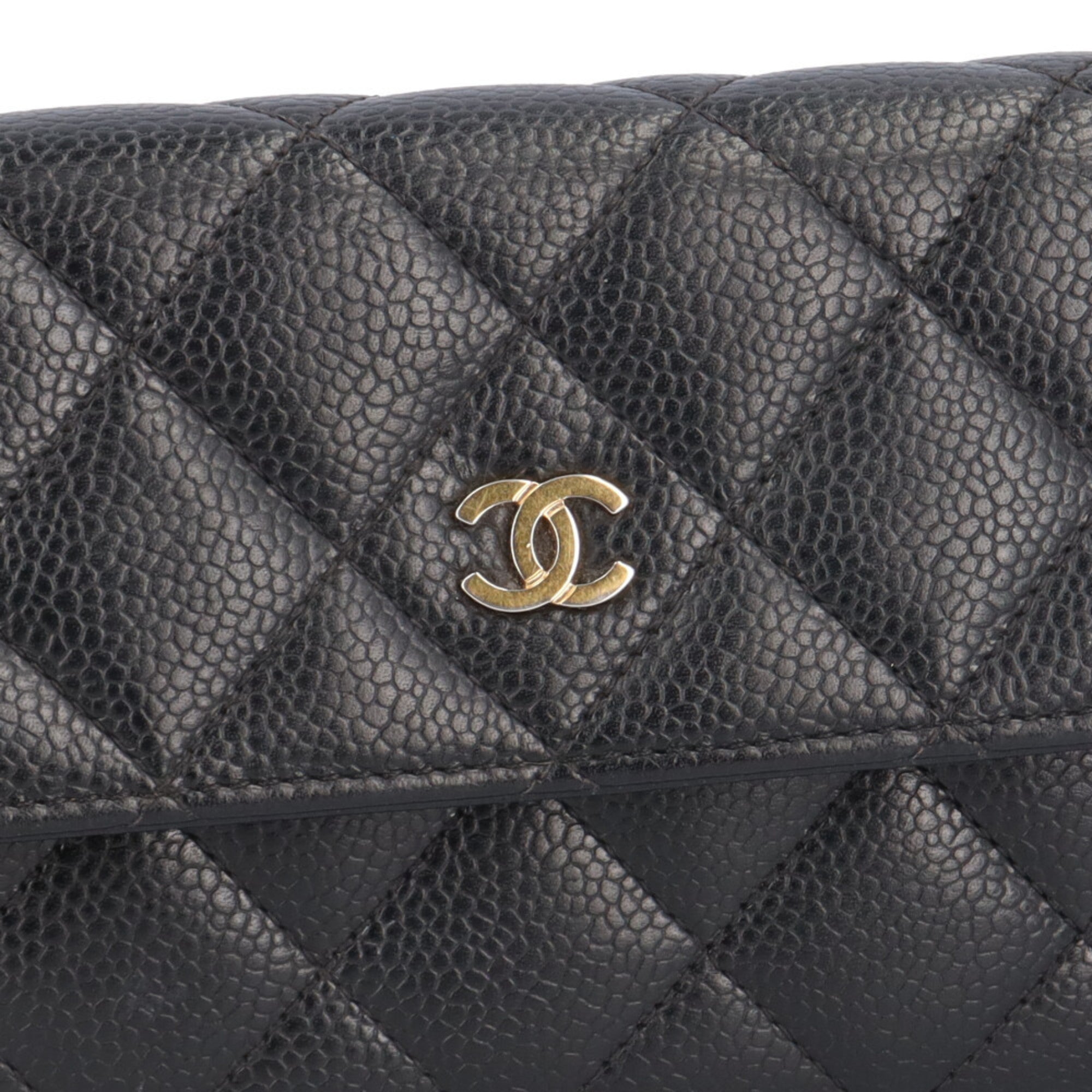 Chanel Black Grained Calfskin Coin Purse/Coin Case (Pre-Owned)