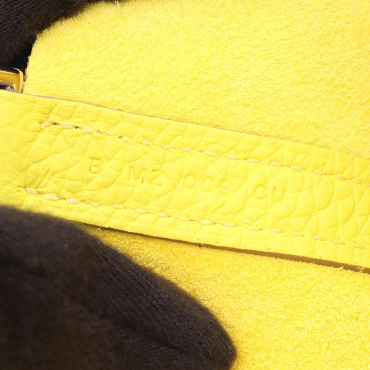 Hermes Lime Yellow Taurillon Clemence Leather Leather Handbag (Pre-Owned)
