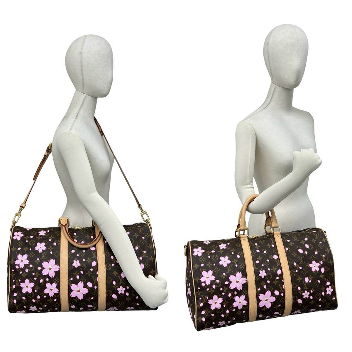 Louis Vuitton Brown Pink Leather Pvc Shoulder Bag (Pre-Owned)