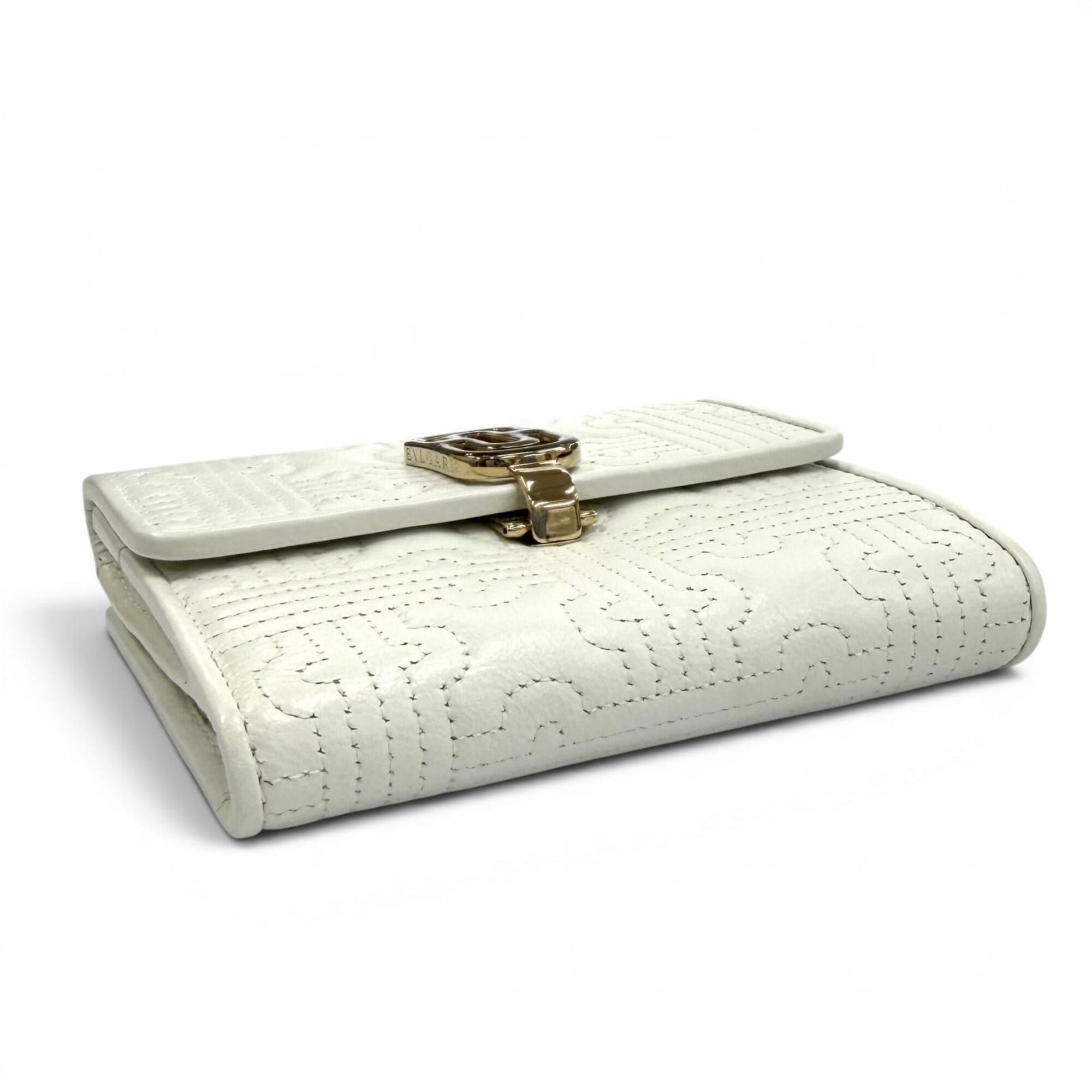 Bvlgari White Leather Wallet (Bi-Fold) (Pre-Owned)