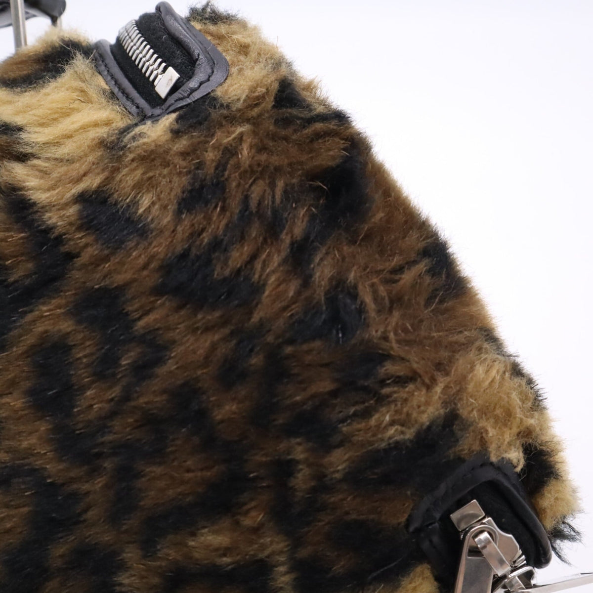 Celine Black Brown Faux Fur Leather Shoulder Bag (Pre-Owned)
