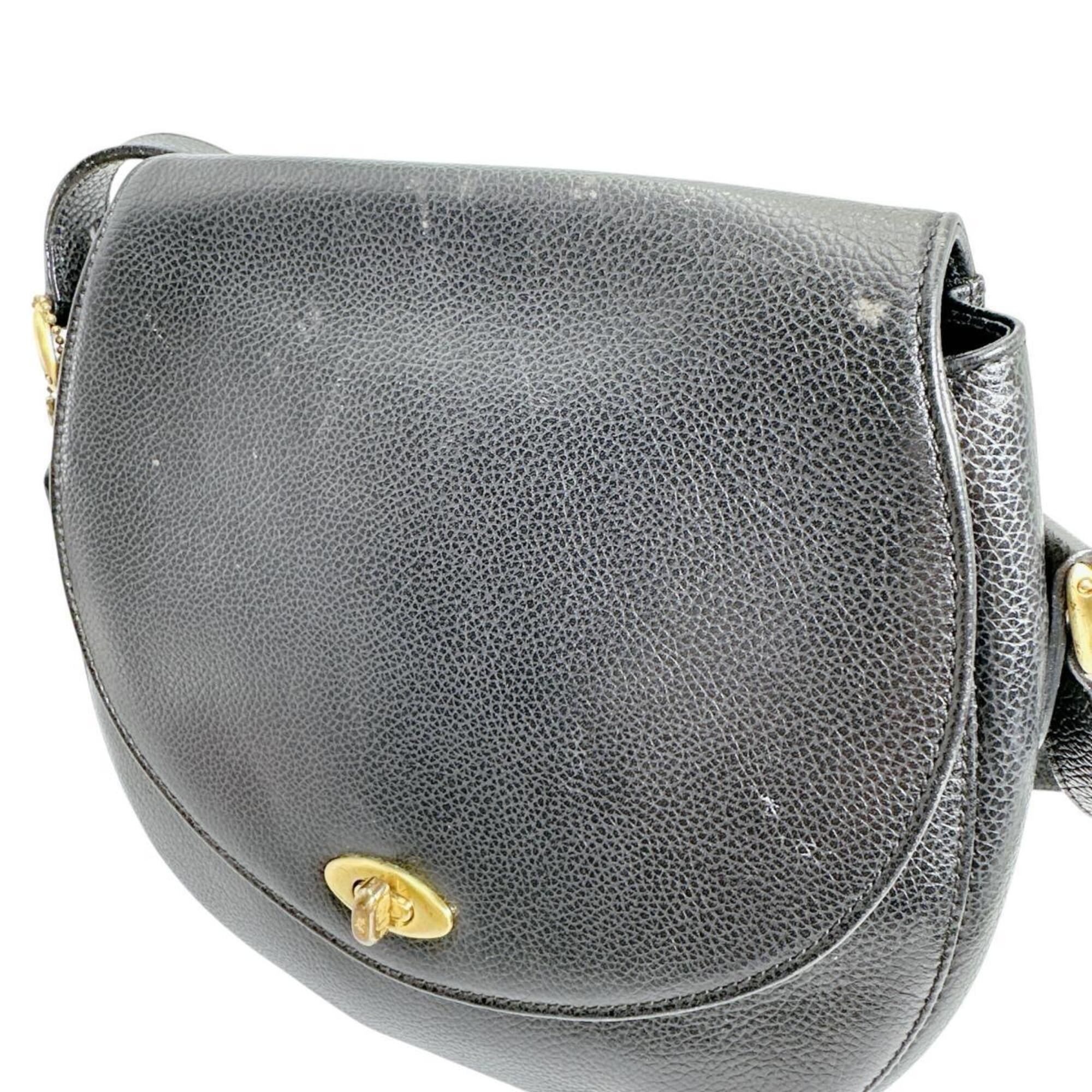 Coach Black Leather Handbag Shoulder Bag (Pre-Owned)