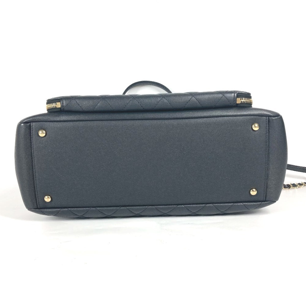 Chanel Black Grained Calfskin Shoulder Bag Tote Bag (Pre-Owned)