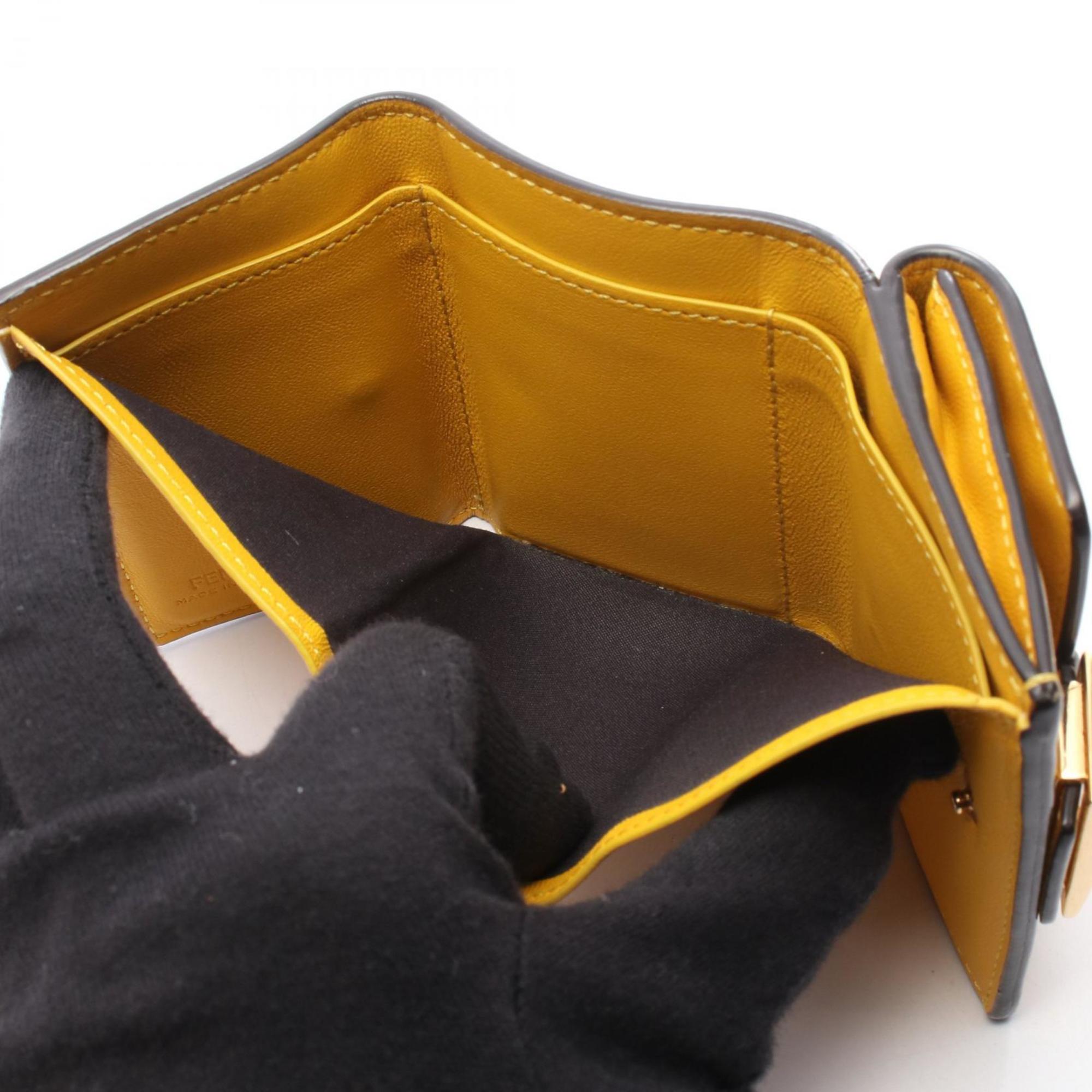 Fendi Yellow Leather Wallet (Tri-Fold) (Pre-Owned)