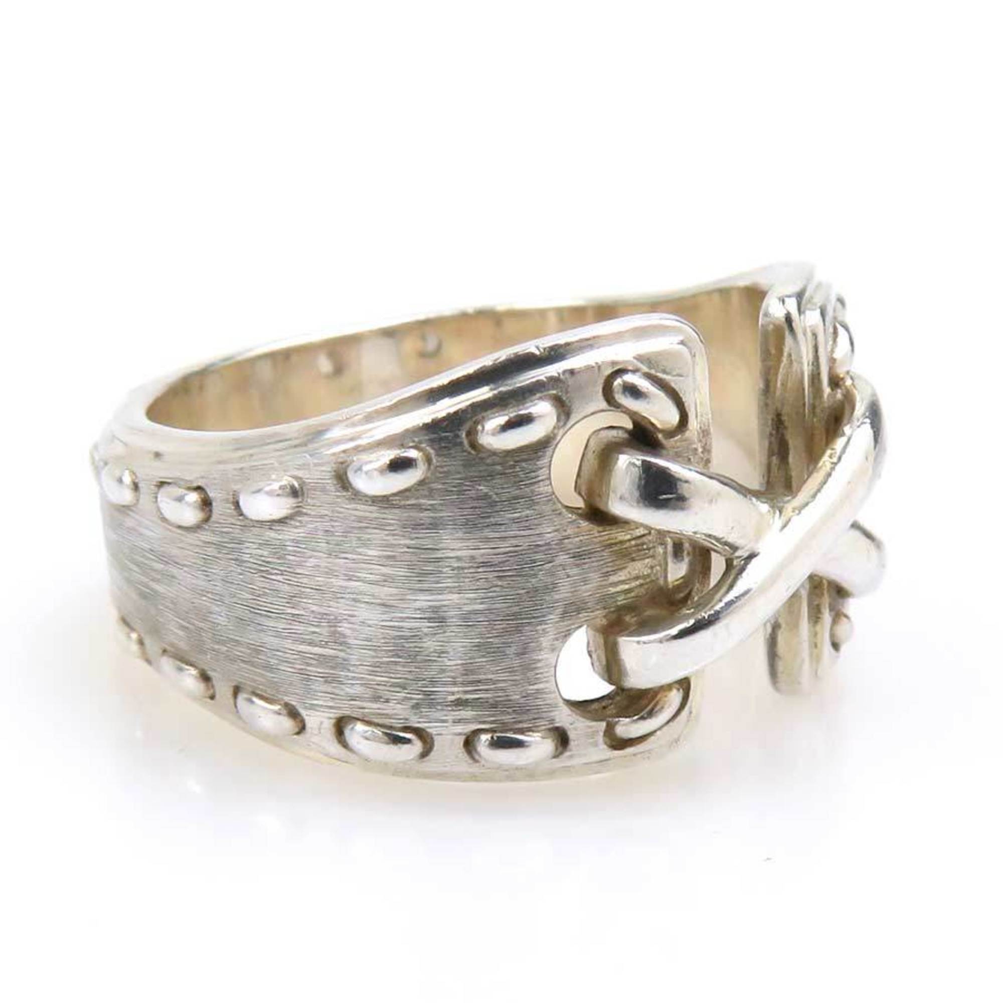 Hermes Silver Silver 925 Band Ring (Pre-Owned)