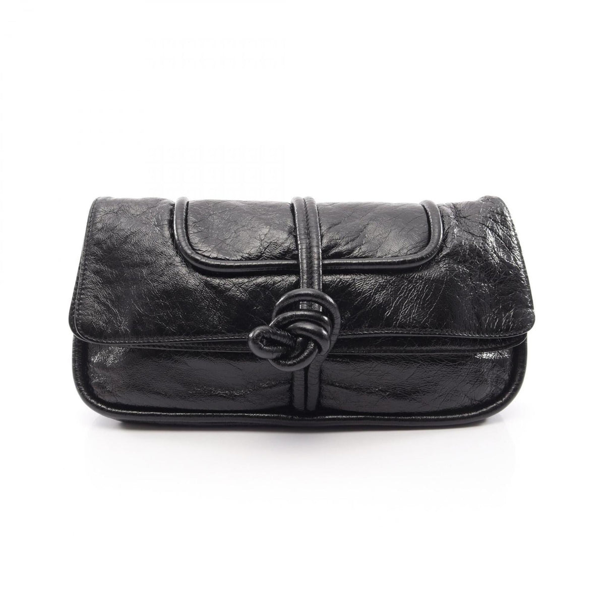Loewe Black Leather Clutch Bag Handbag (Pre-Owned)