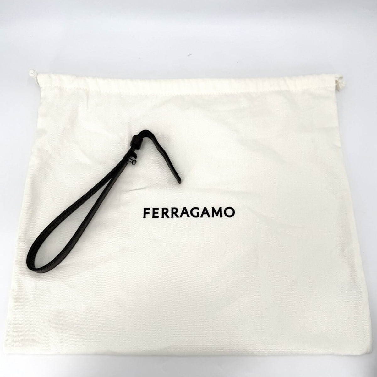 Salvatore Ferragamo Brown Leather Clutch Bag Shoulder Bag (Pre-Owned)