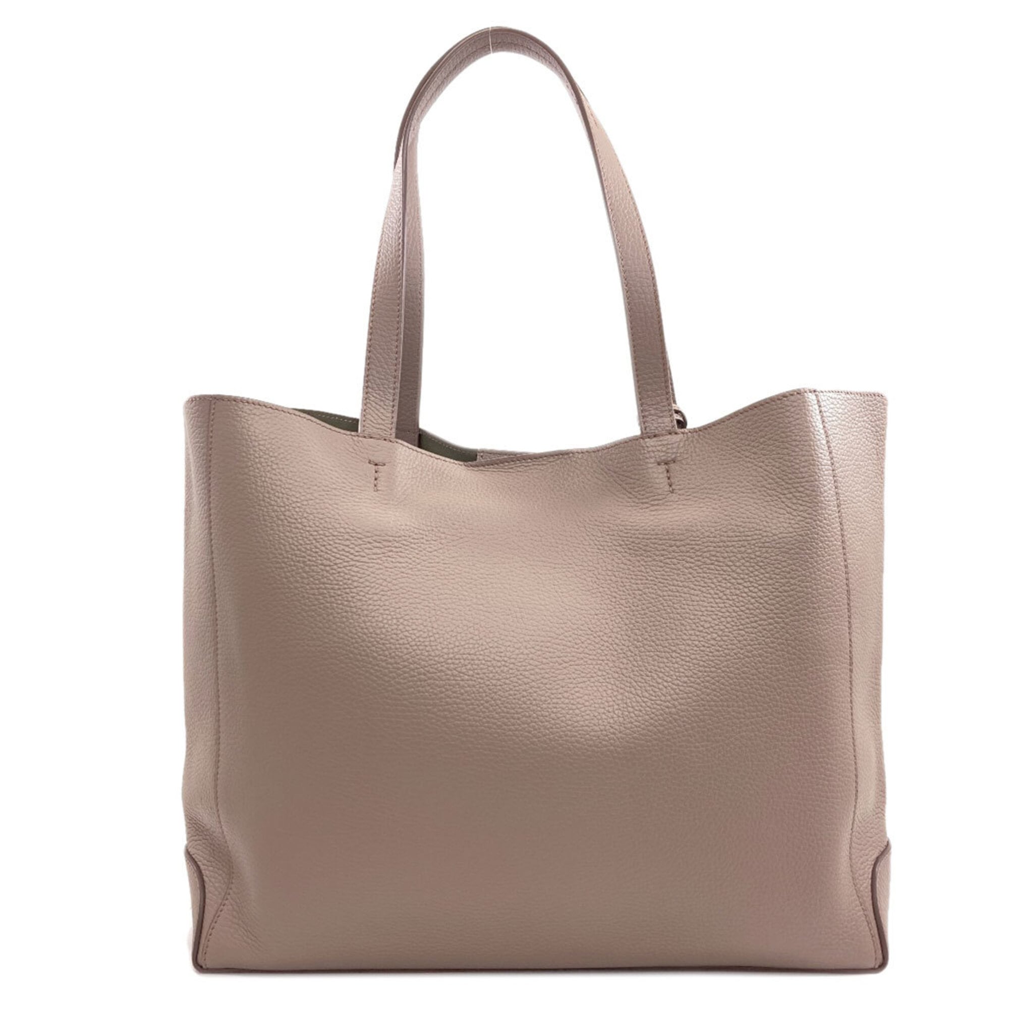 Tod's Grayish Leather Tote Bag (Pre-Owned)
