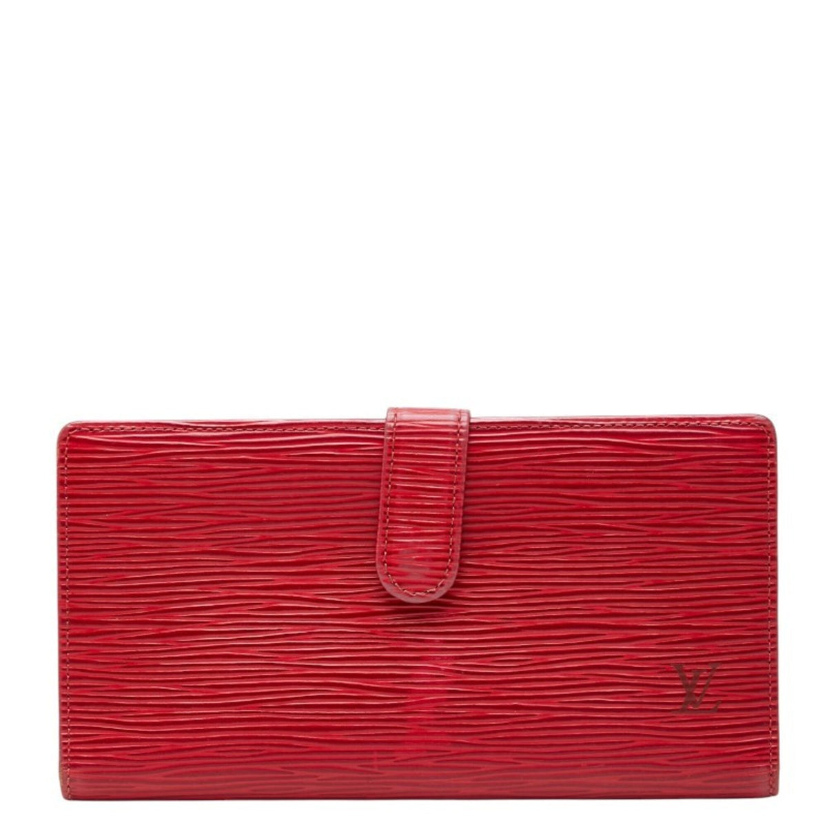 Louis Vuitton Castilian Red Leather Long Wallet (Bi-Fold) (Pre-Owned)