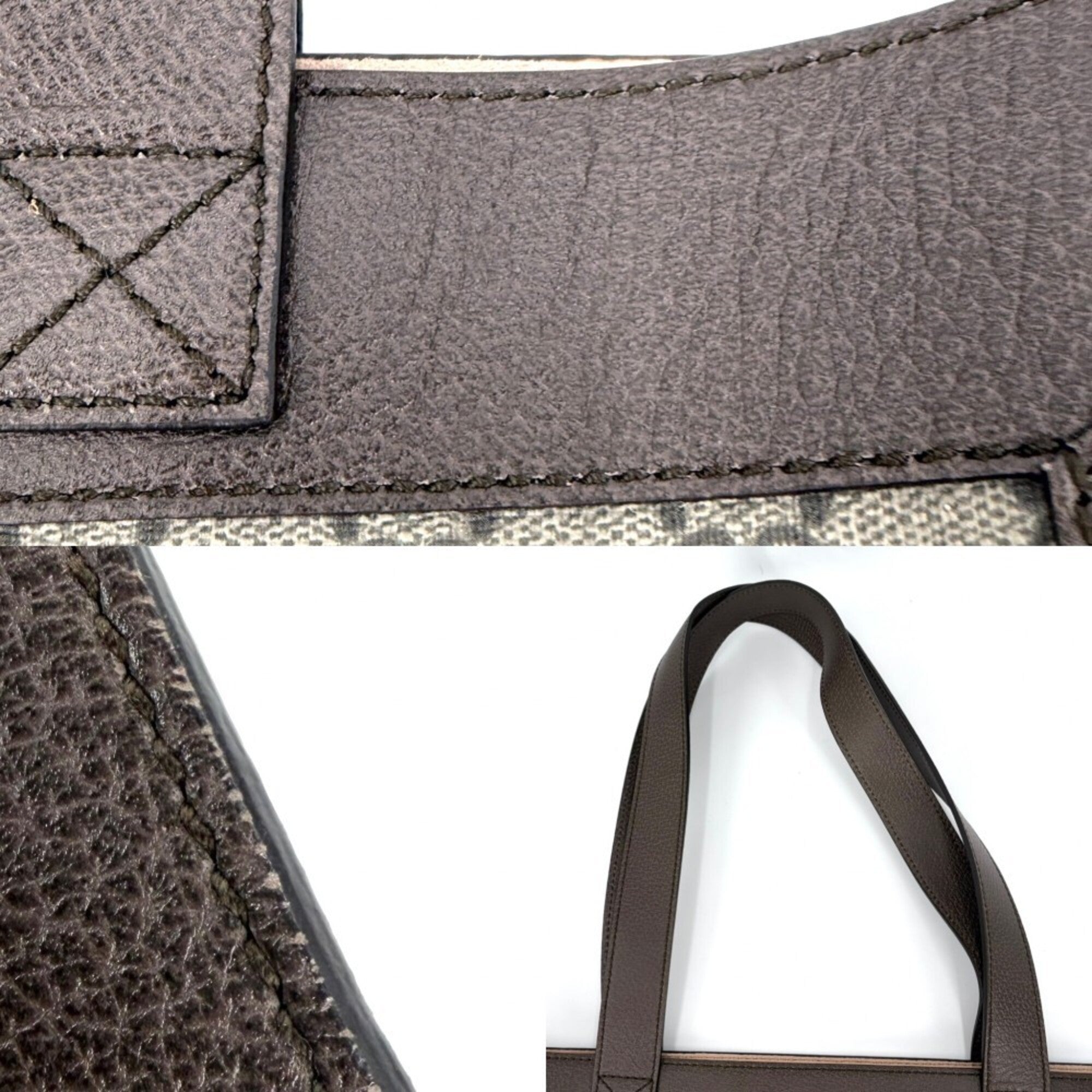 Gucci Beige Brown Gg Supreme Leather Handbag Tote Bag (Pre-Owned)