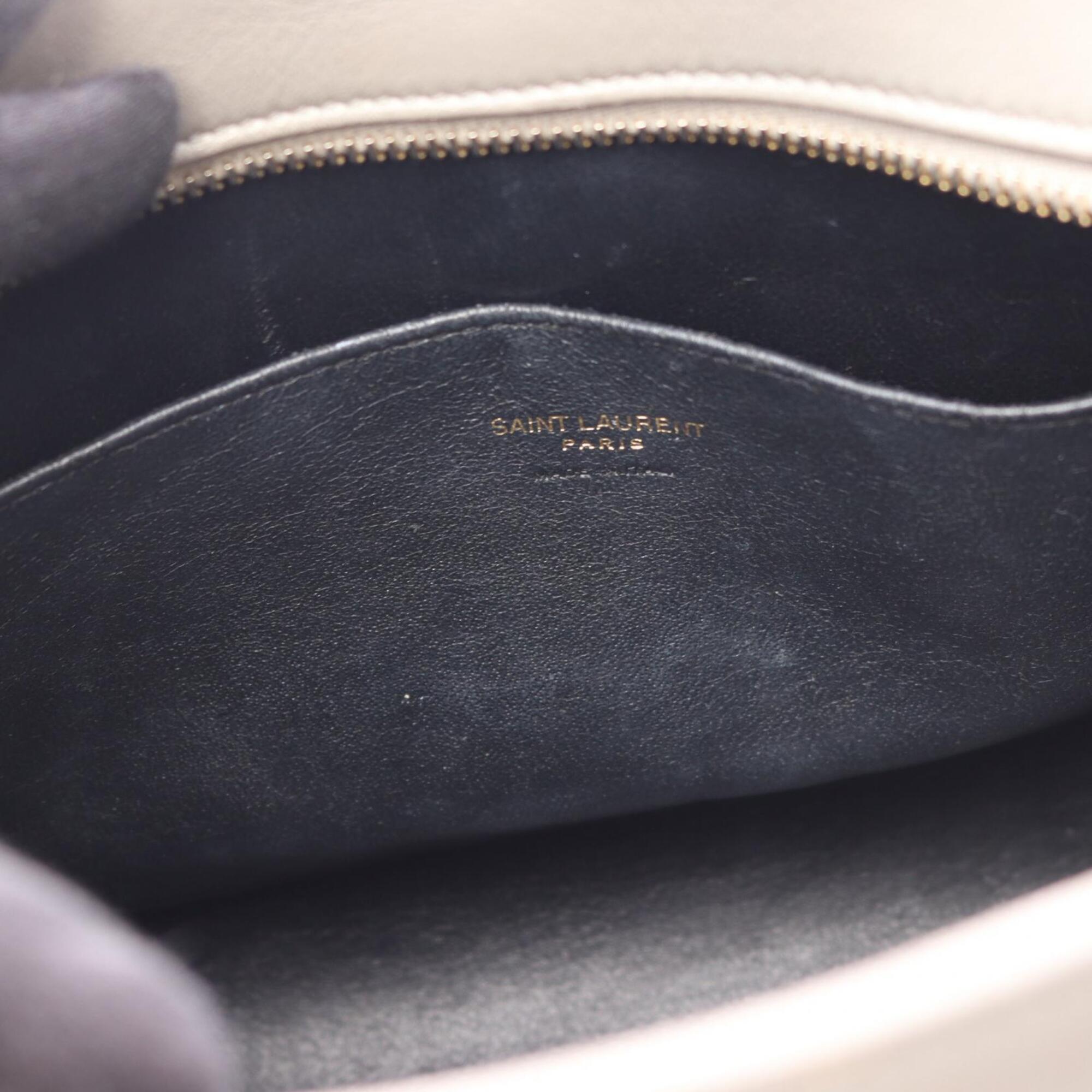 Yves Saint Laurent Gray Leather Handbag (Pre-Owned)