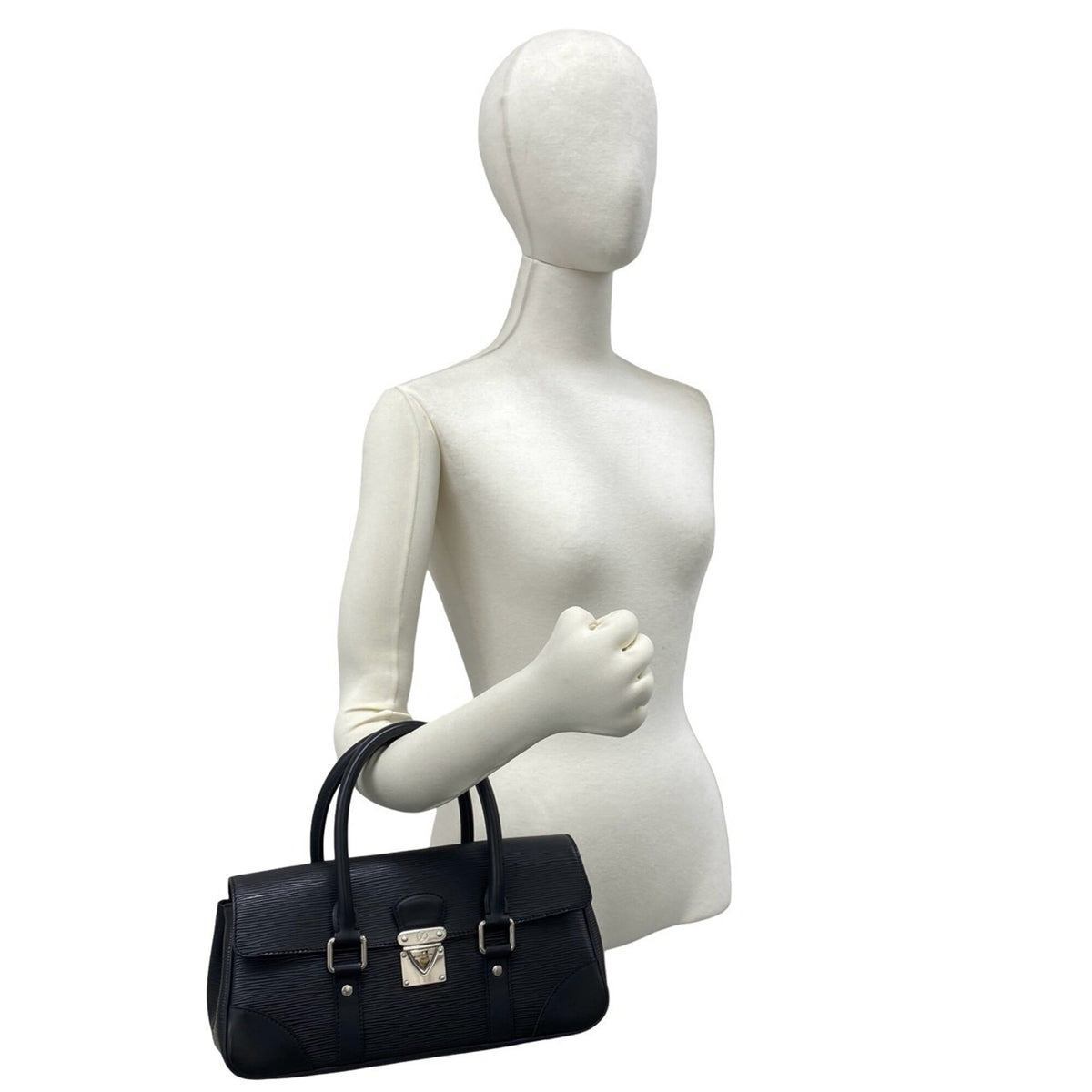 Louis Vuitton Black Leather Boston Bag Handbag (Pre-Owned)