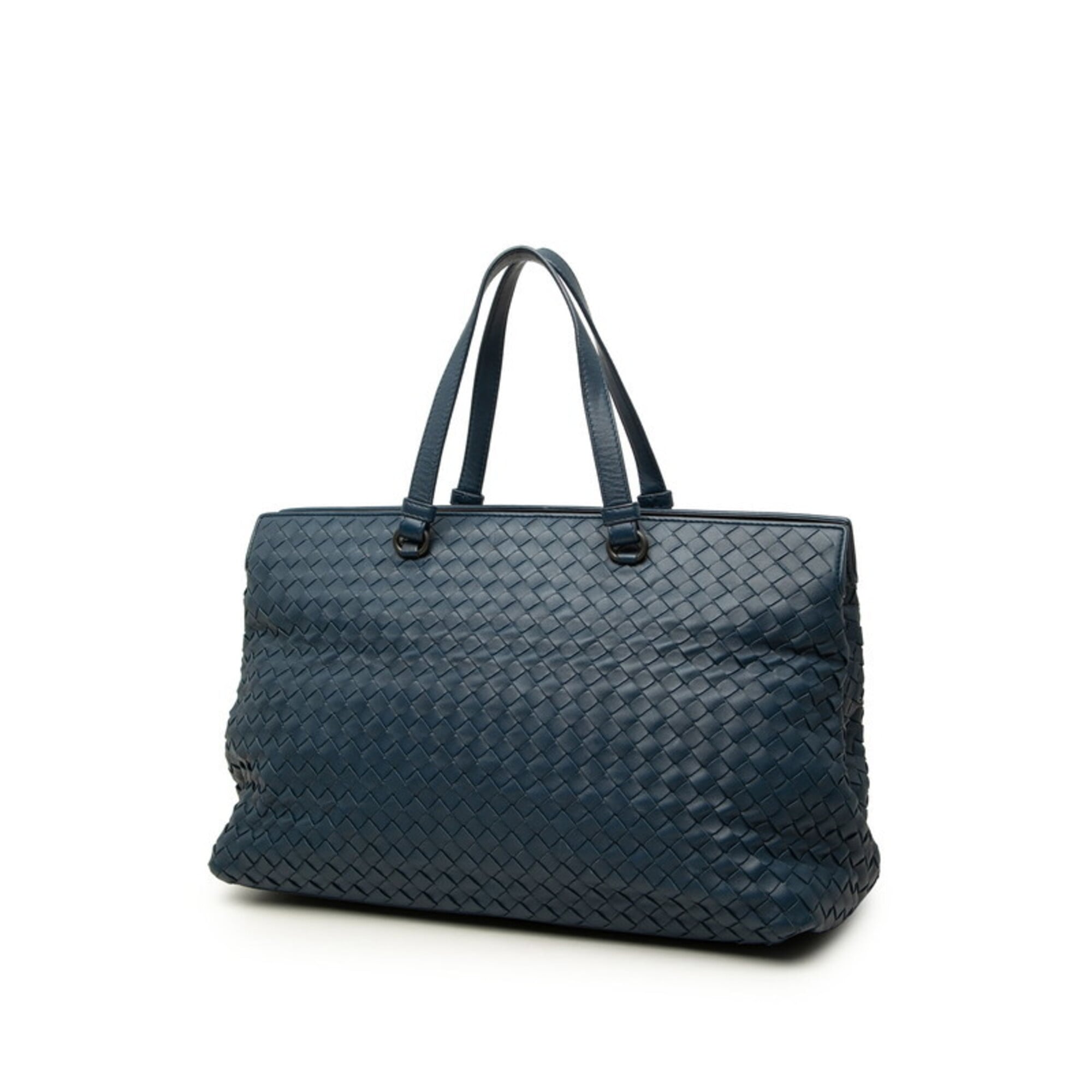 Bottega Veneta Navy Leather Shoulder Bag Tote Bag (Pre-Owned)