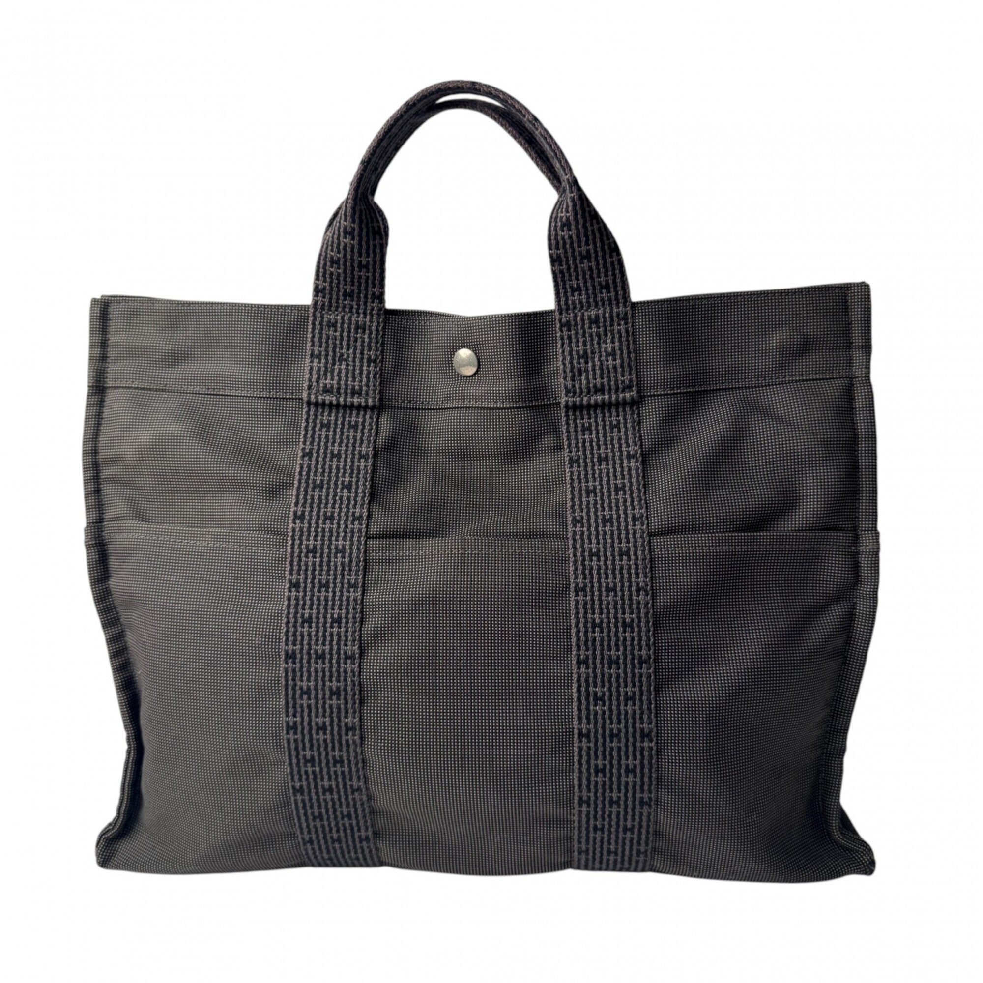 Hermes Gray Canvas Tote Bag (Pre-Owned)