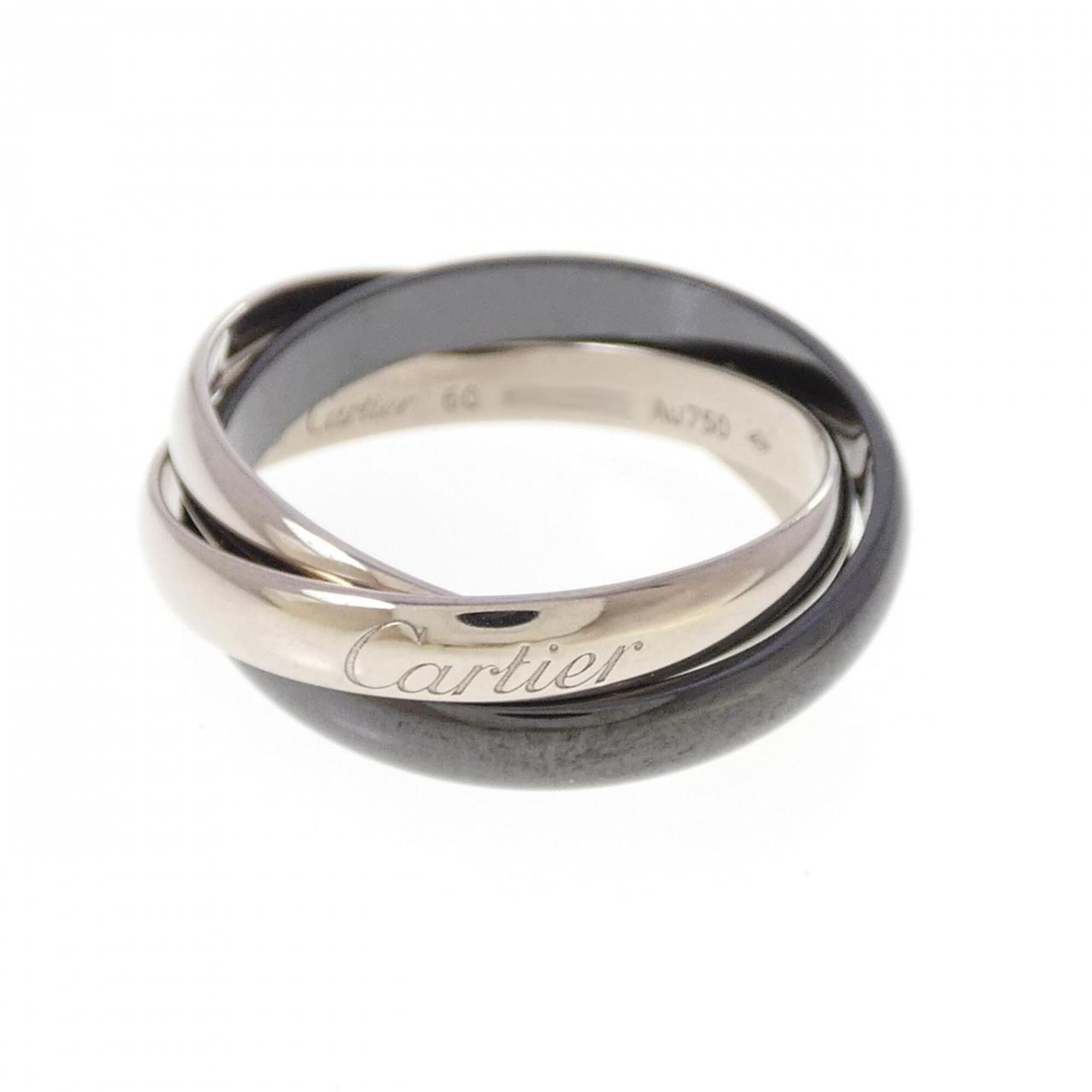 Cartier White Gold Ceramic White Gold Band Ring (Pre-Owned)