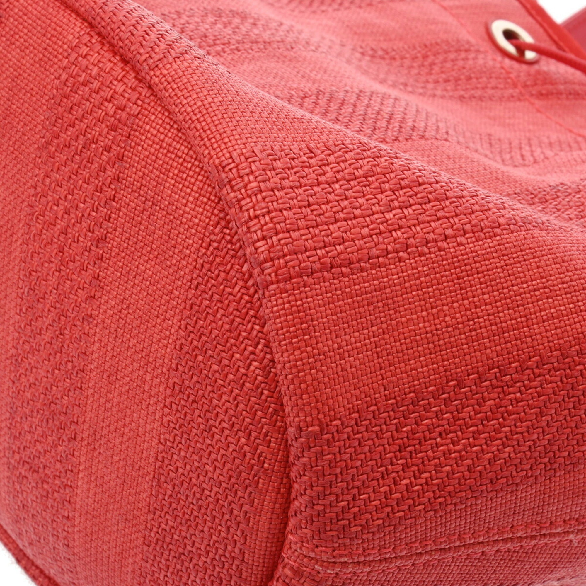 Chanel Red Color Straw Shoulder Bag (Pre-Owned)