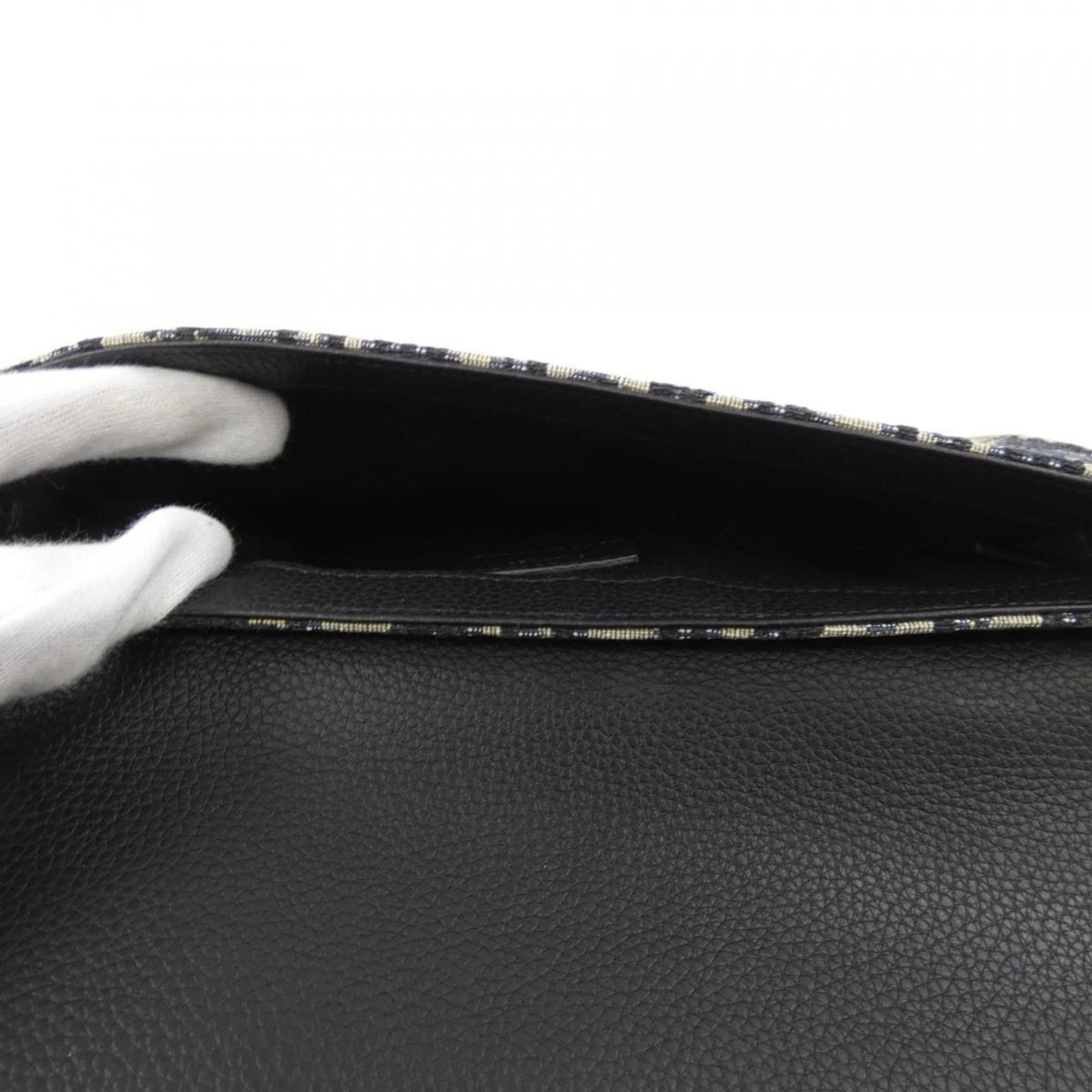 Christian Dior Beige Black Navy Handbag (Pre-Owned)