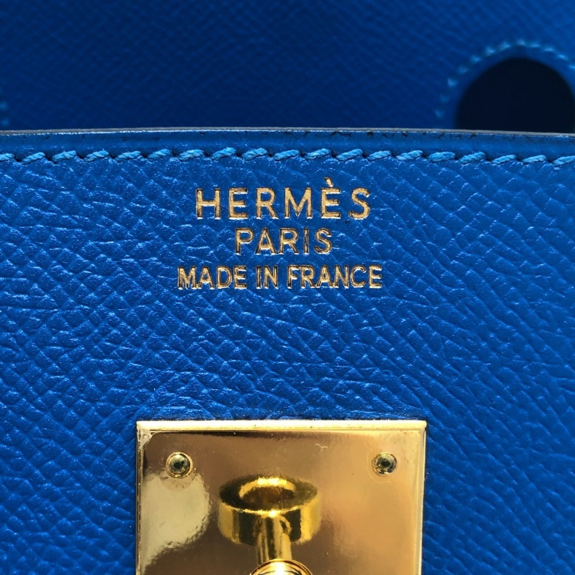 Hermes Blue Blue Hydra Epsom Leather Handbag (Pre-Owned)