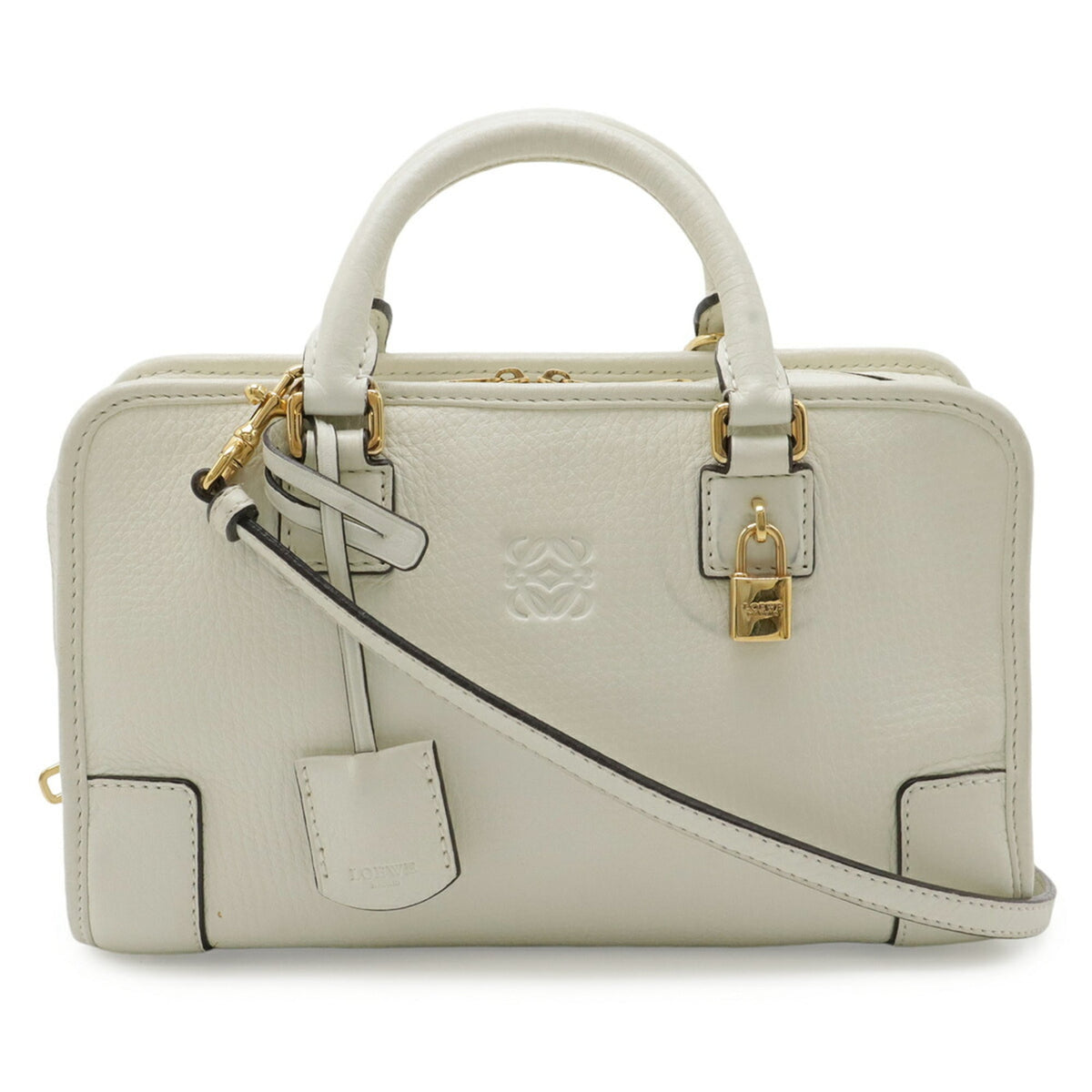 Loewe Ivory Leather Handbag Shoulder Bag (Pre-Owned)