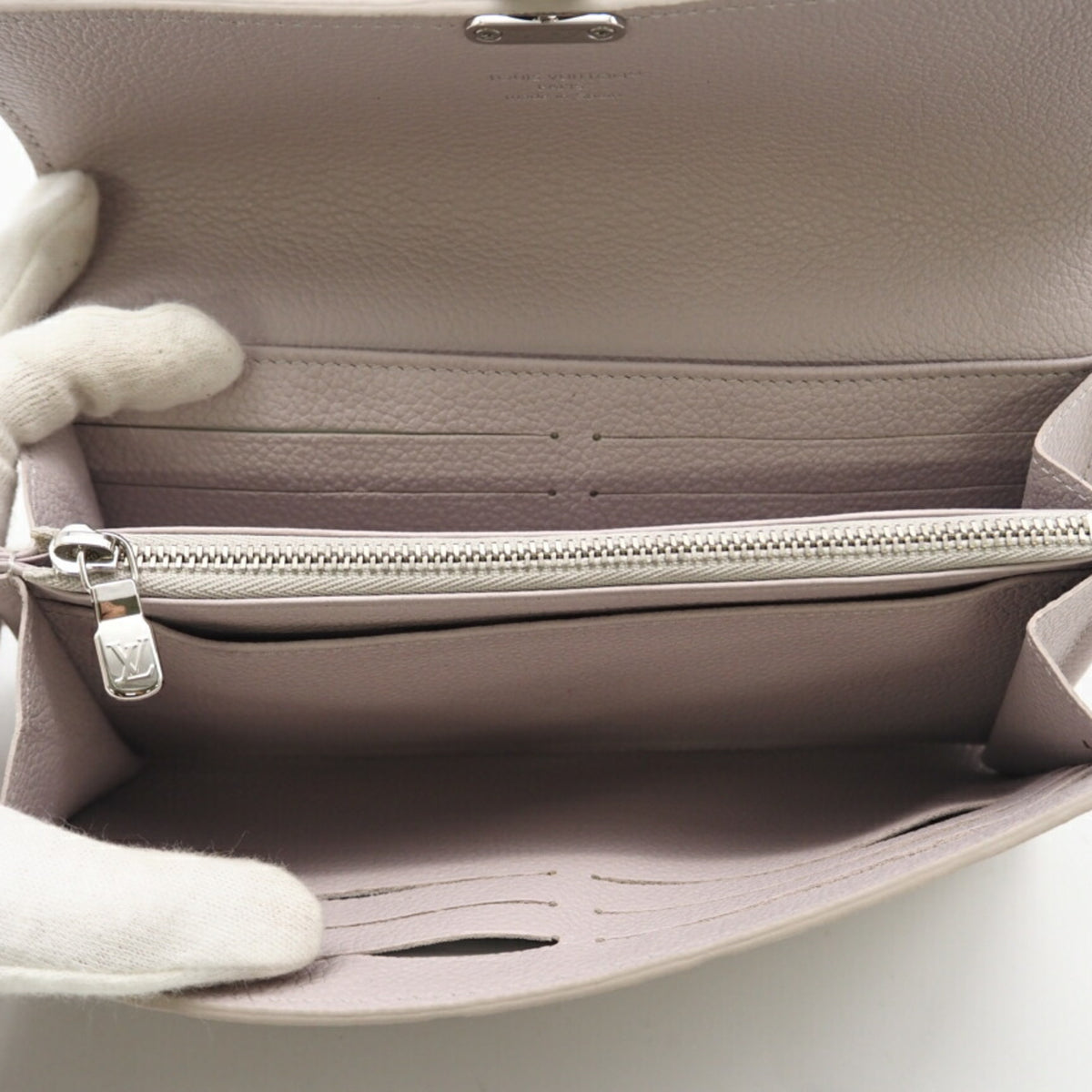 Louis Vuitton Empreinte Gray Pink Leather Long Wallet (Bi-Fold) (Pre-Owned)