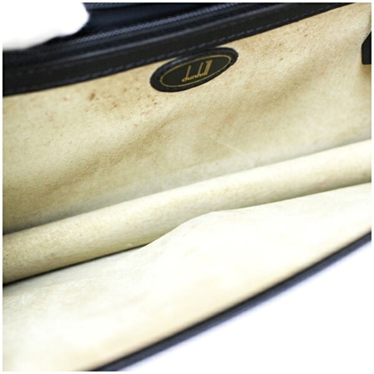 Dunhill Beige Black Leather Clutch Bag (Pre-Owned)